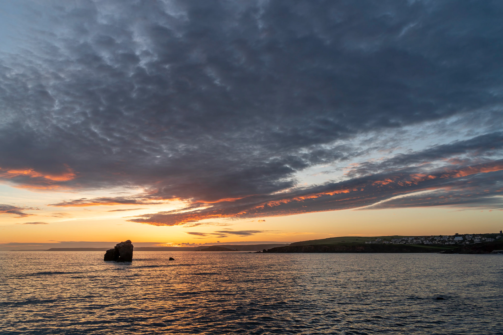 Sunset at Thurlestone Rock, South Milton Sands in Devon