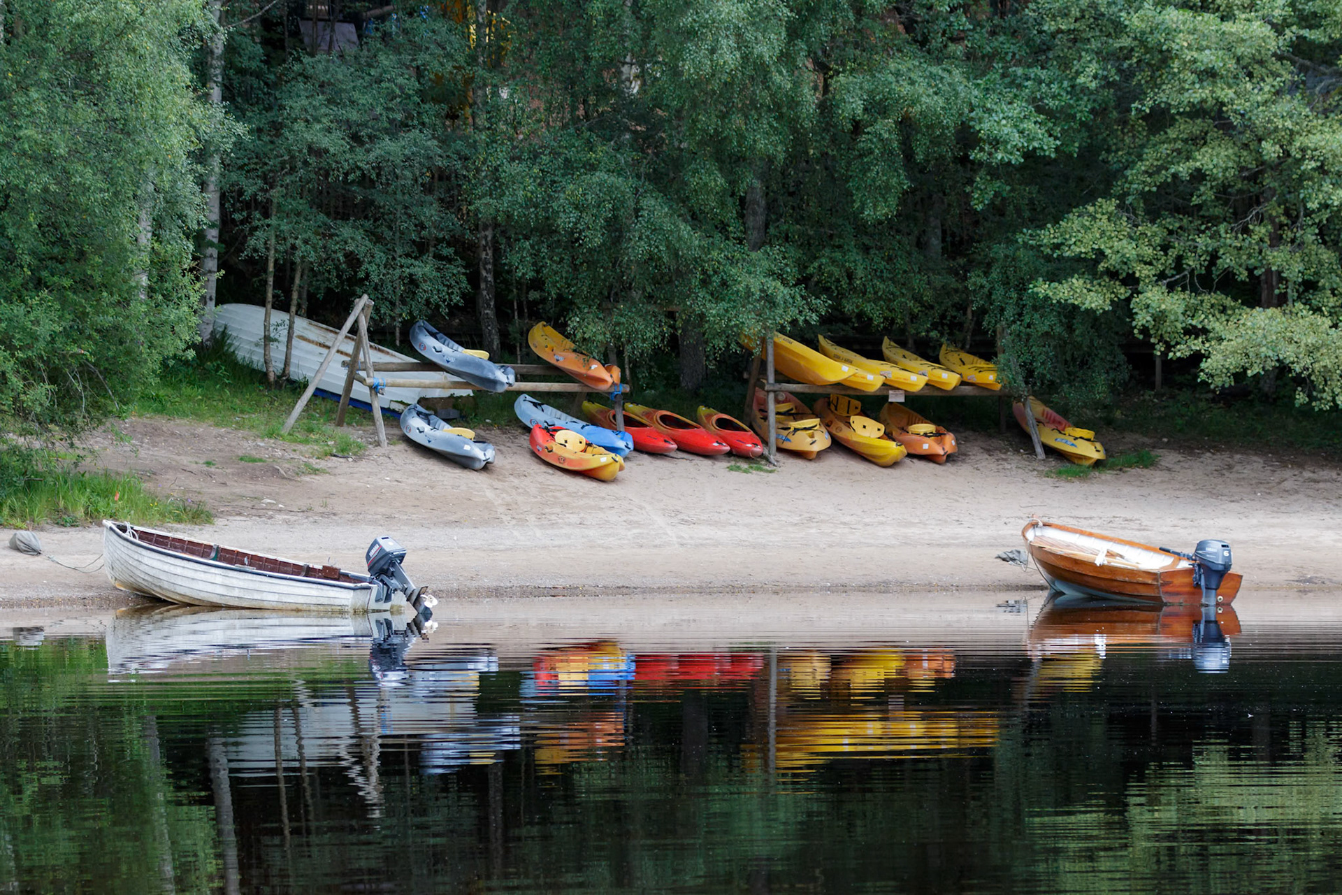 Rowing Boats Moored on Loch Insh