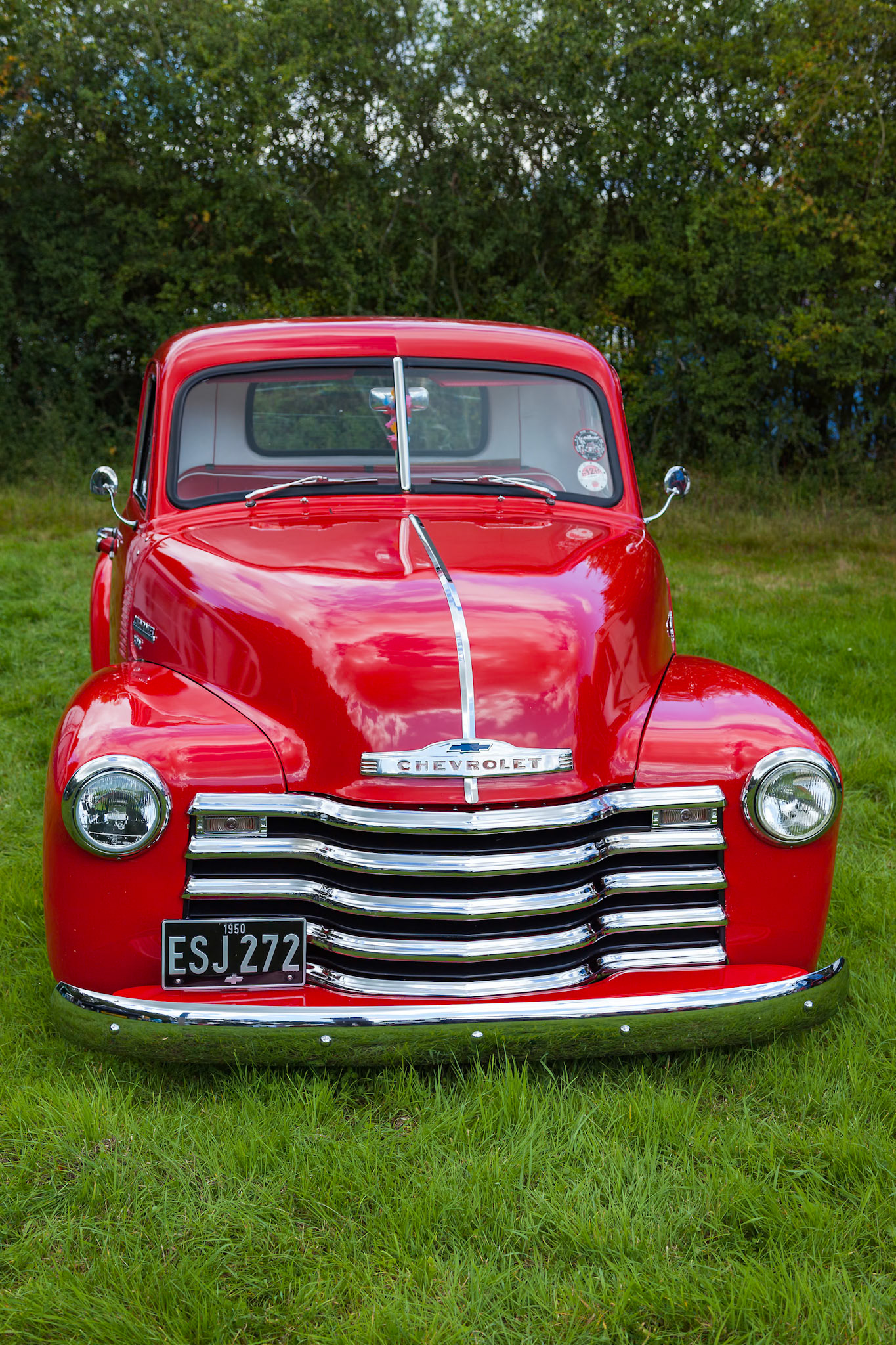 RUDGWICK, SUSSEX/UK - AUGUST 27 : Old red Chevrolet at Rudgwick Steam Fair in Rudgwick Sussex on August 27, 2011