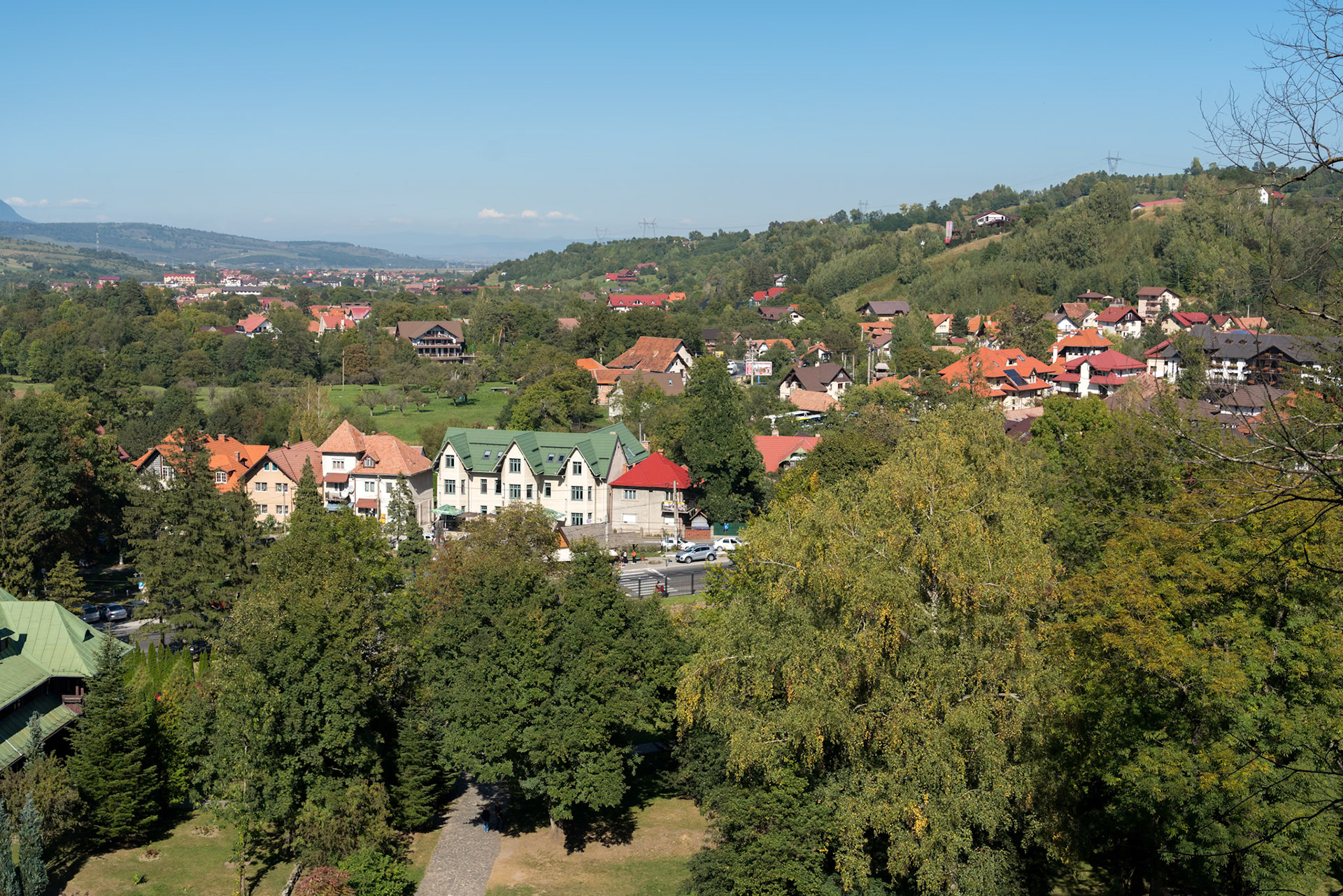 BRAN, TRANSYLVANIA/ROMANIA - SEPTEMBER 20 : View of Bran from Dracula's Castle in Bran Transylvania Romania on September 20, 2018