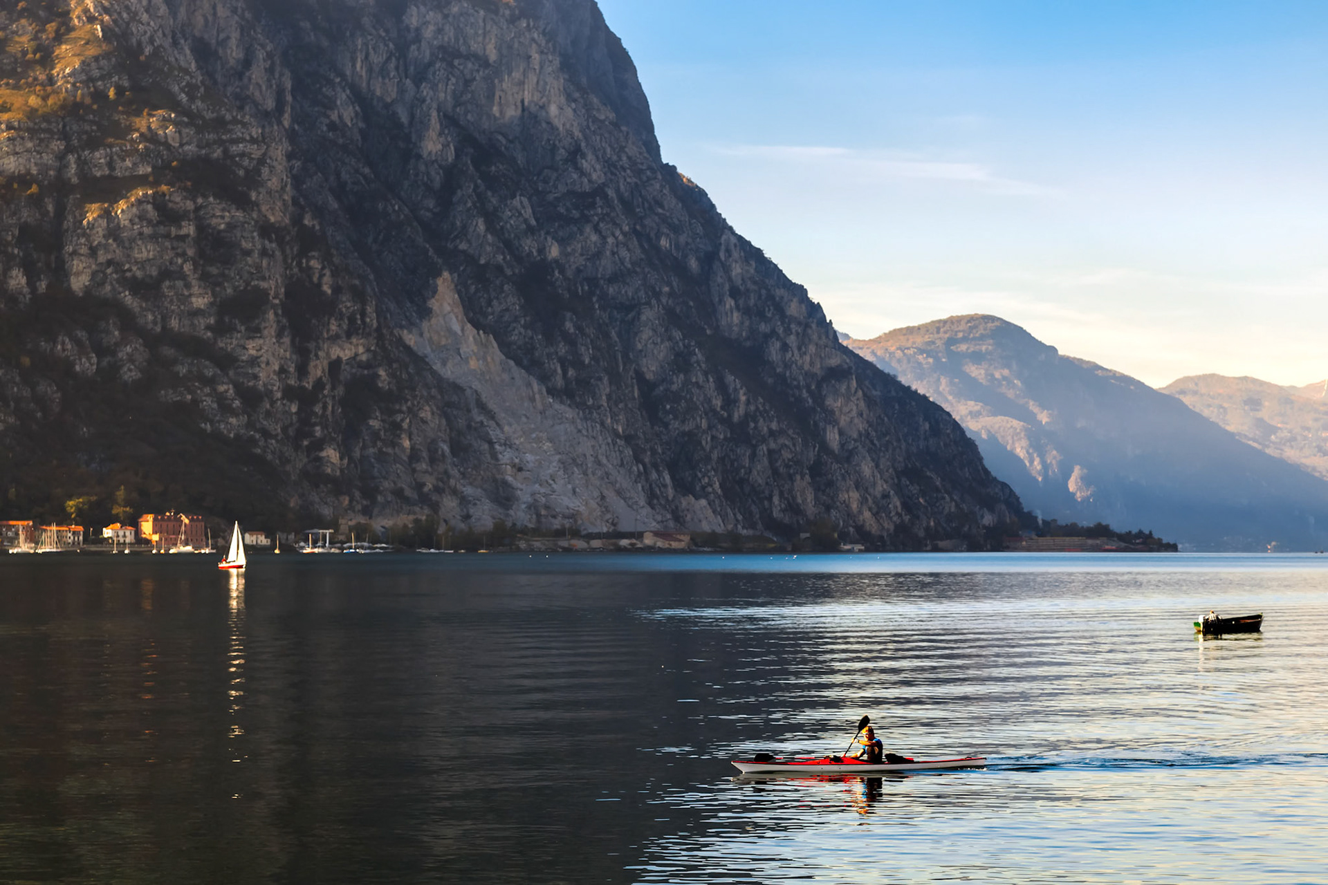 Kayaking on Lake Como at Lecco Italy