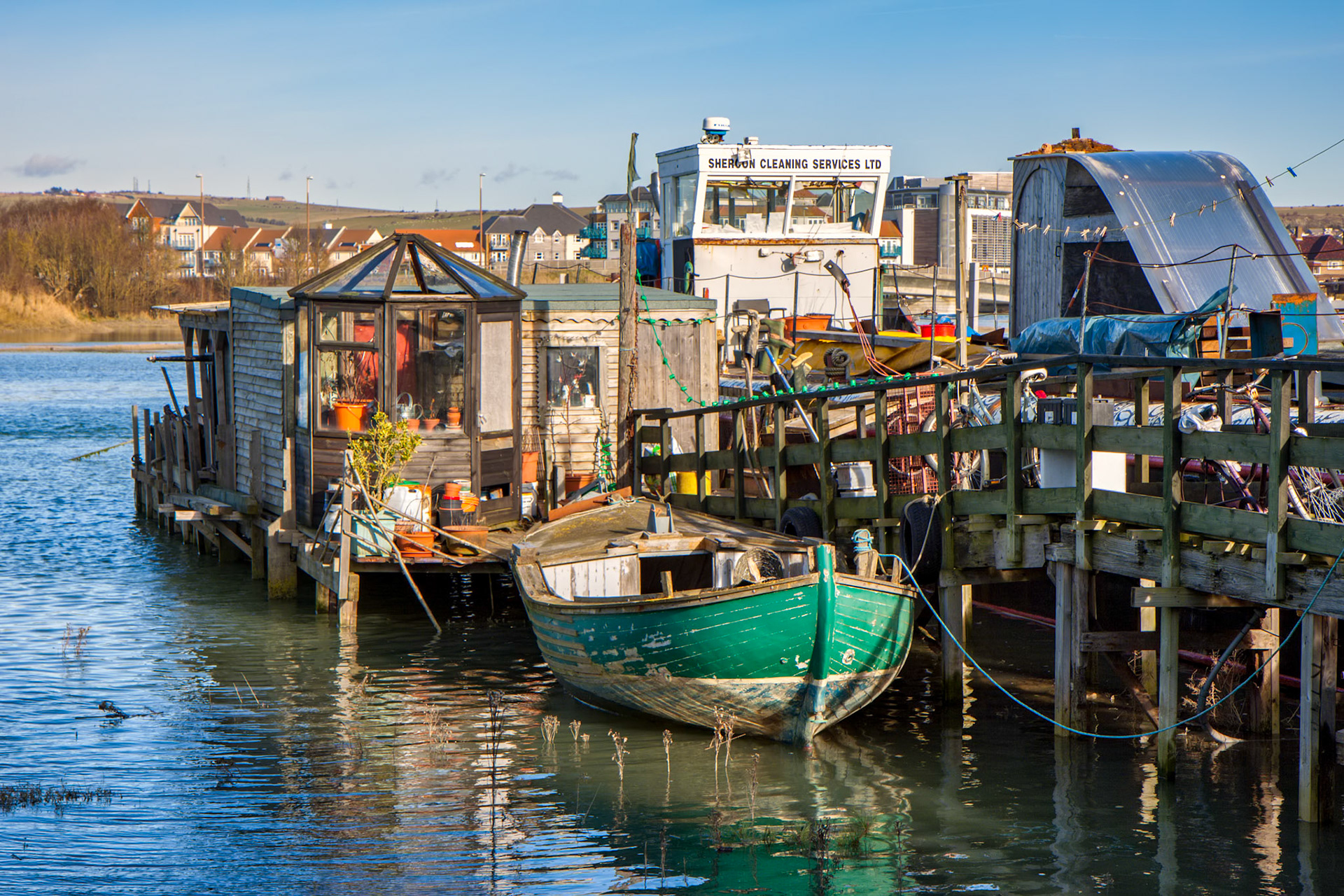 SHOREHAM-BY-SEA, WEST SUSSEX/UK - FEBRUARY 1 : Heath Robinson jetty at Shoreham-by-Sea West Sussex on February 1, 2010