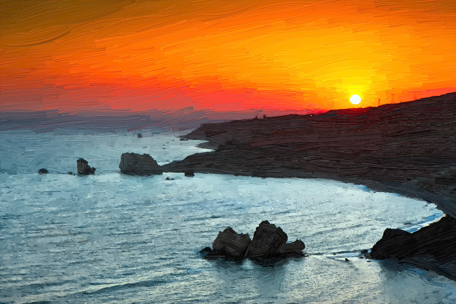 Sunset over Aphrodite's Rock