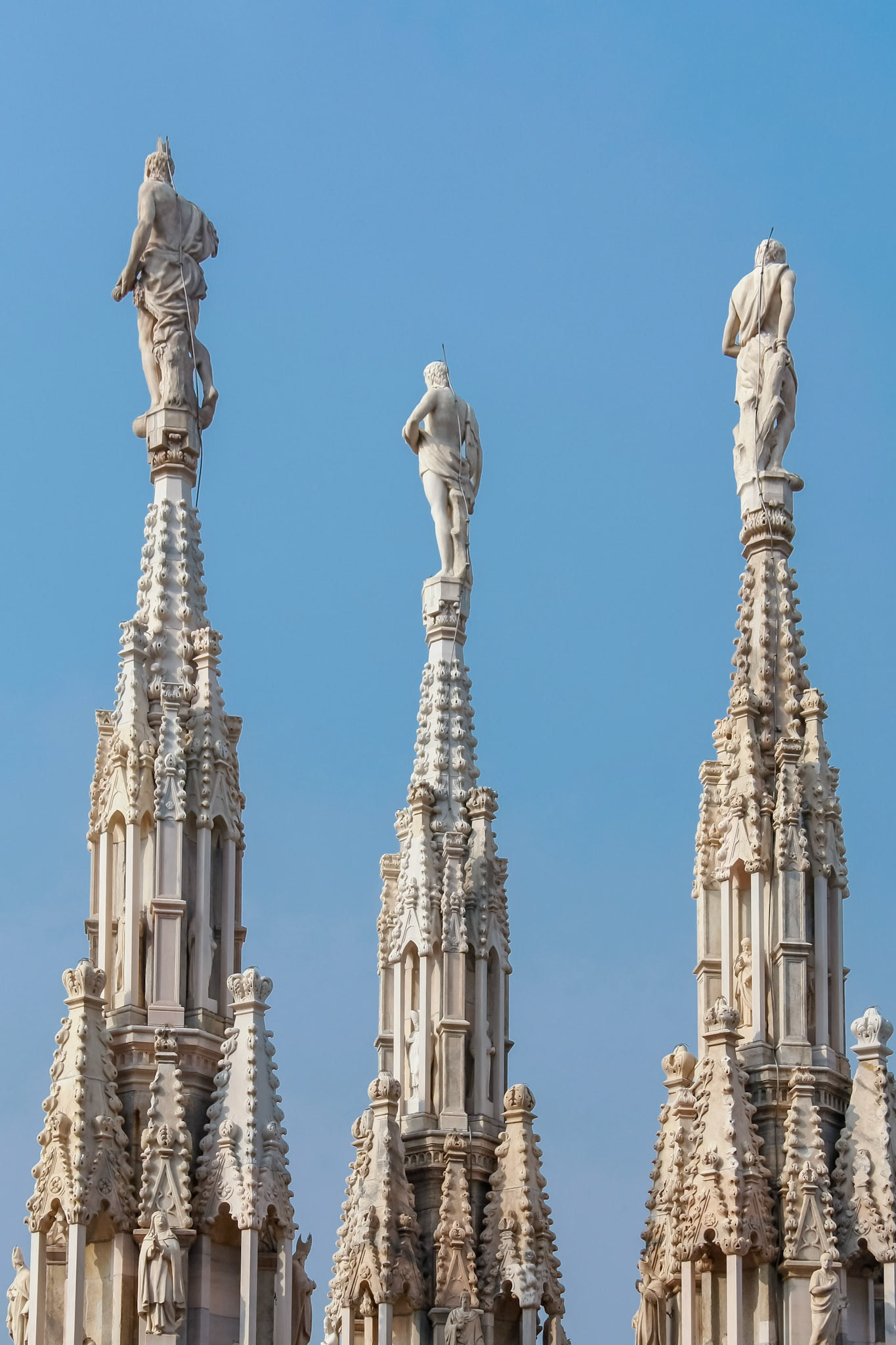 Detail of the skyline of the Duomo in Milan