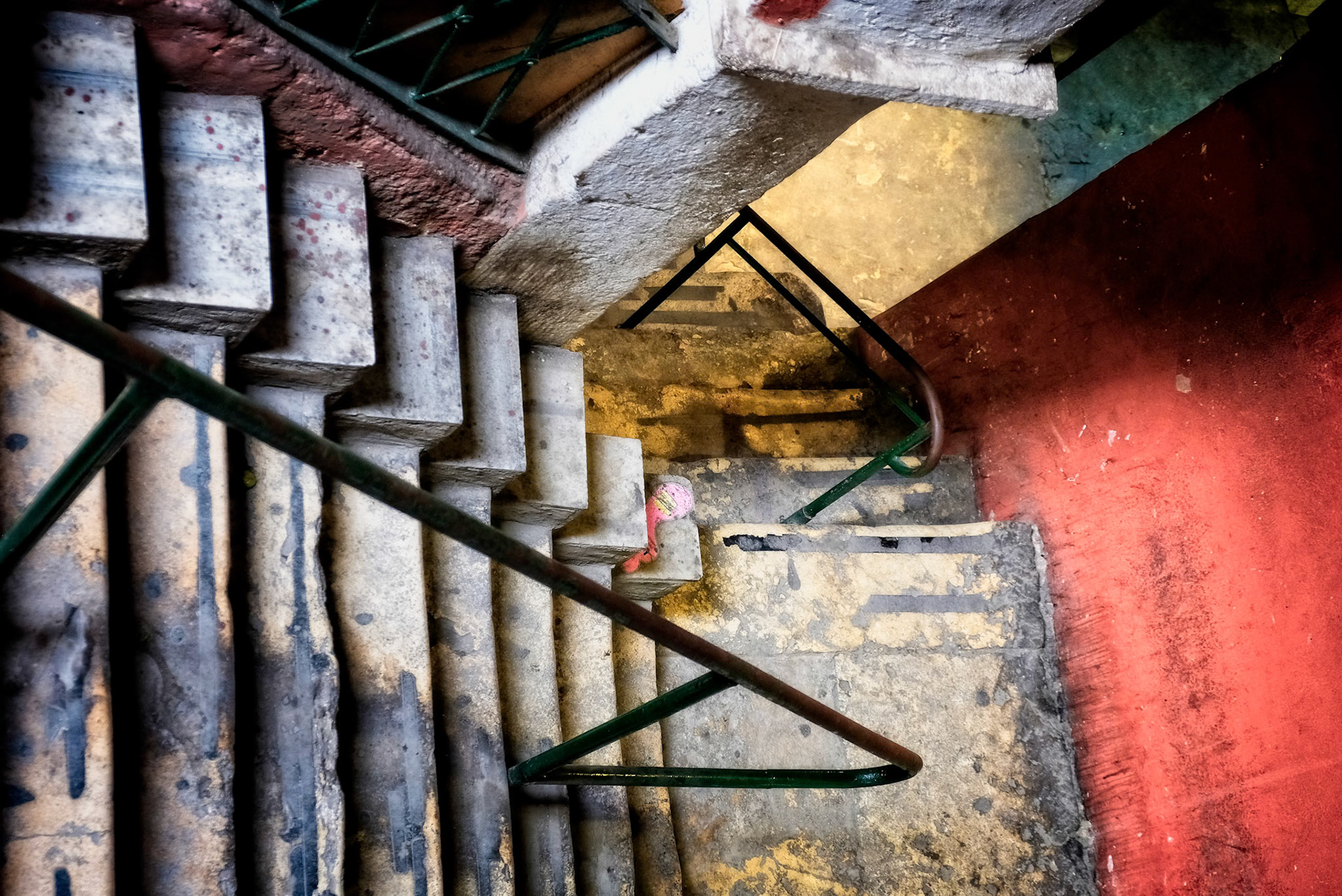 ISTANBUL, TURKEY - MAY 25 : View of a staircase in a courtyard in the Grand Bazaar in Istanbul Turkey on May 25, 2018.