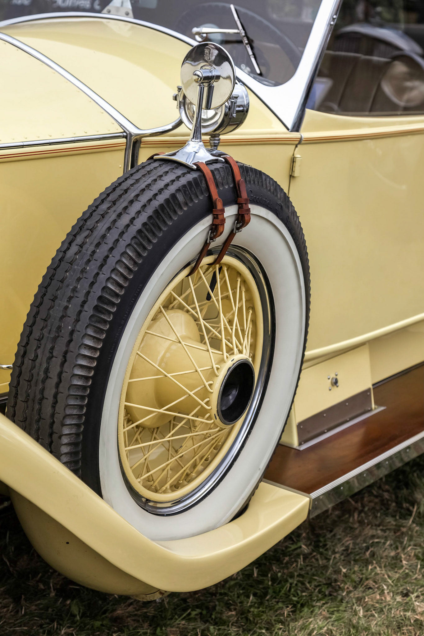 Spare Wheel on a Vintage Yellow Rolls Royce