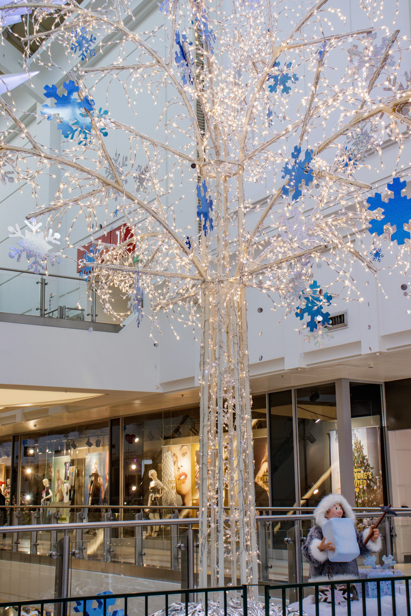 CRAWLEY, WEST SUSSEX/UK - NOVEMBER 21 : View of Christmas decorations in County Mall Crawley West Sussex on November 21, 2018