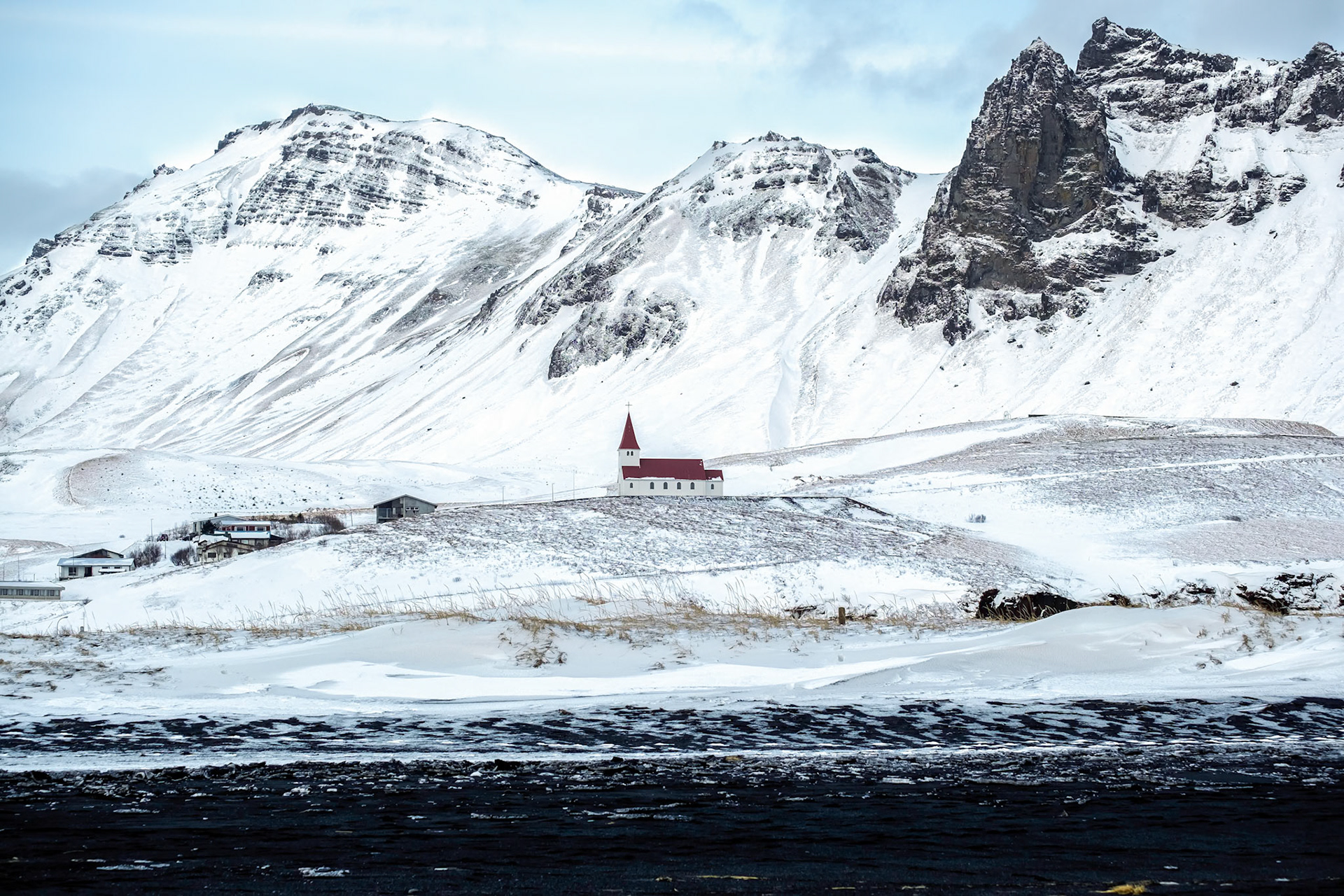 View of the Church at Vik Iceland