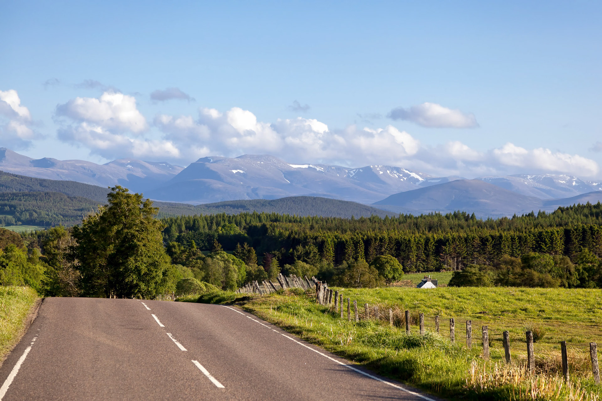 Road to the Cairngorm Mountains