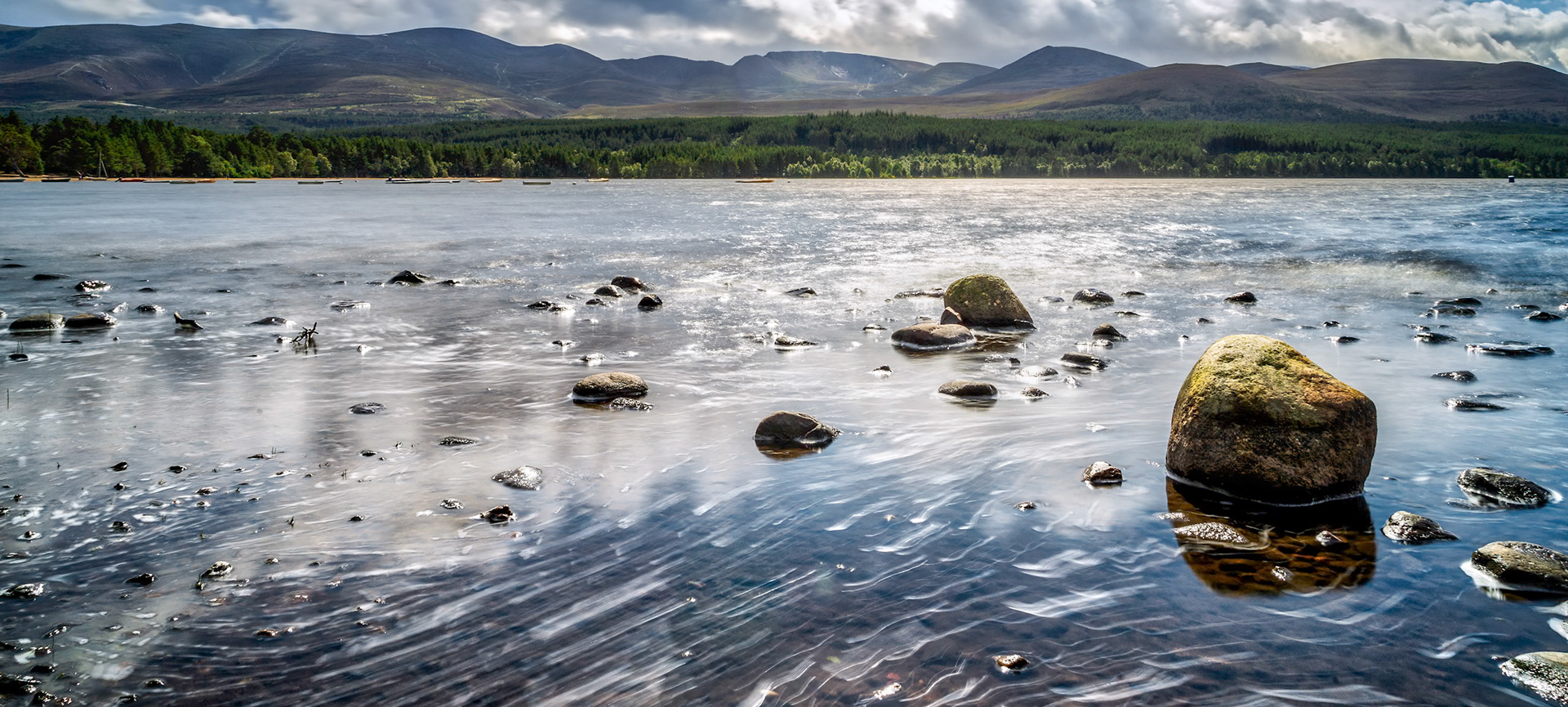 View of Loch Morlich at Sunset