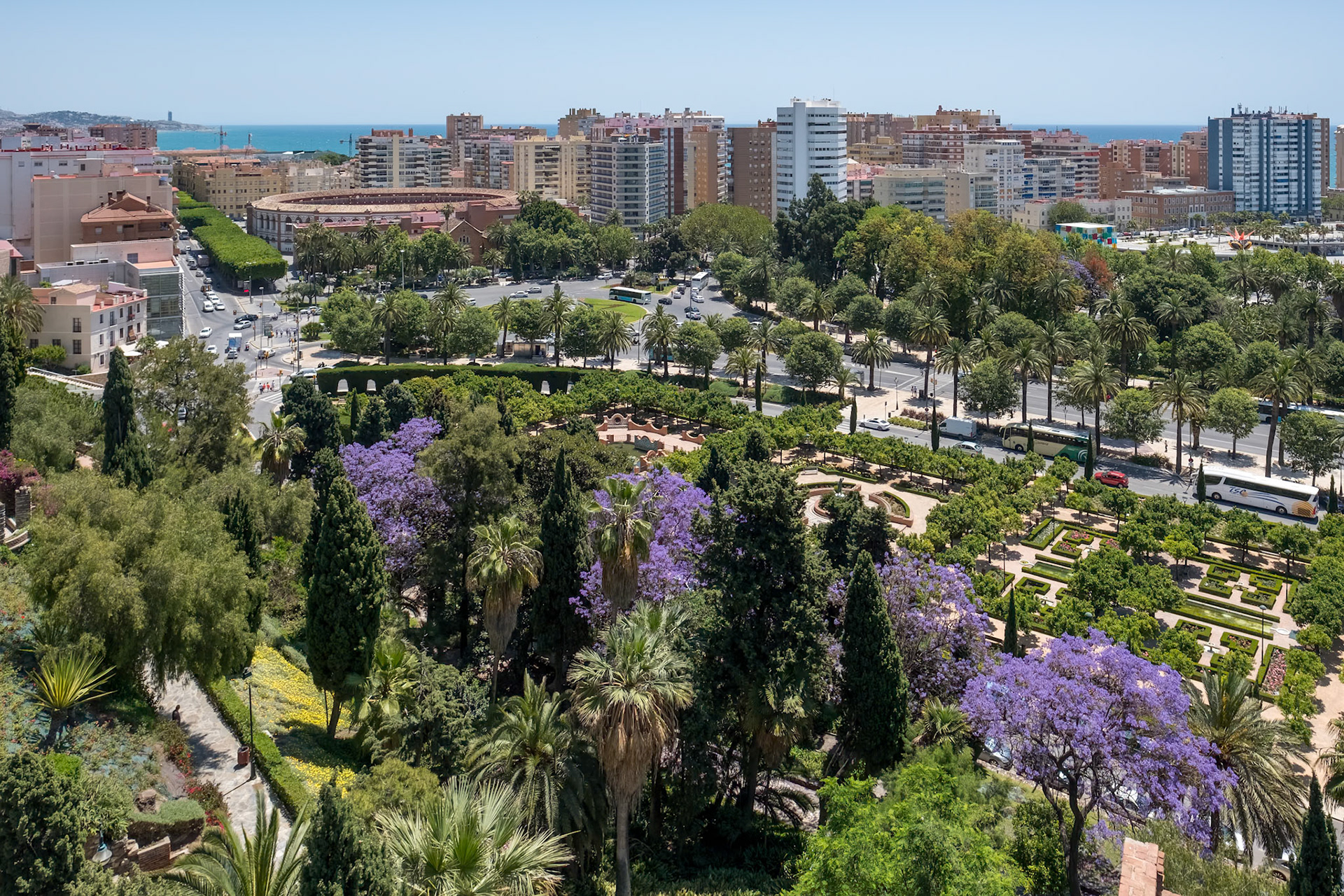 View from the Alcazaba Fort and Palace in Malaga