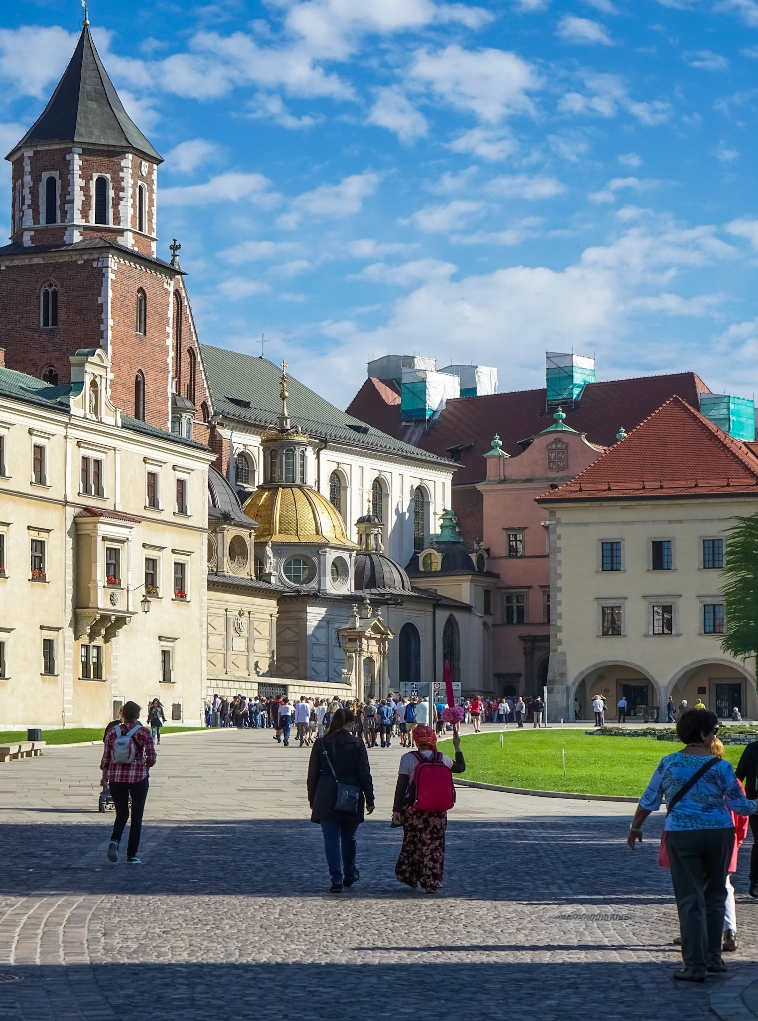 Tourists Congregating outside Wawel Cathedral in Krakow