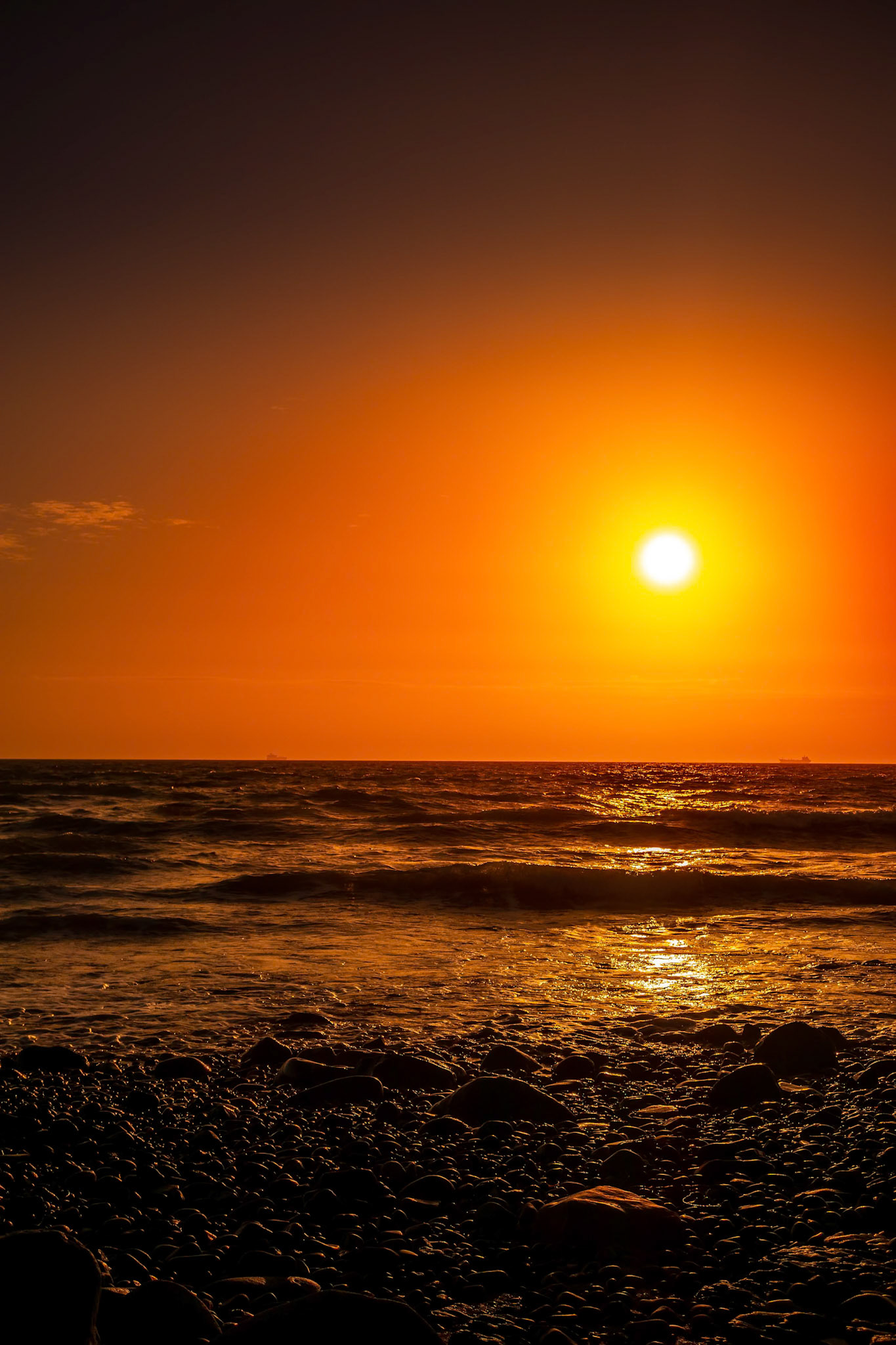 Sunset from the beach at Druidston Haven in Pembrokeshire