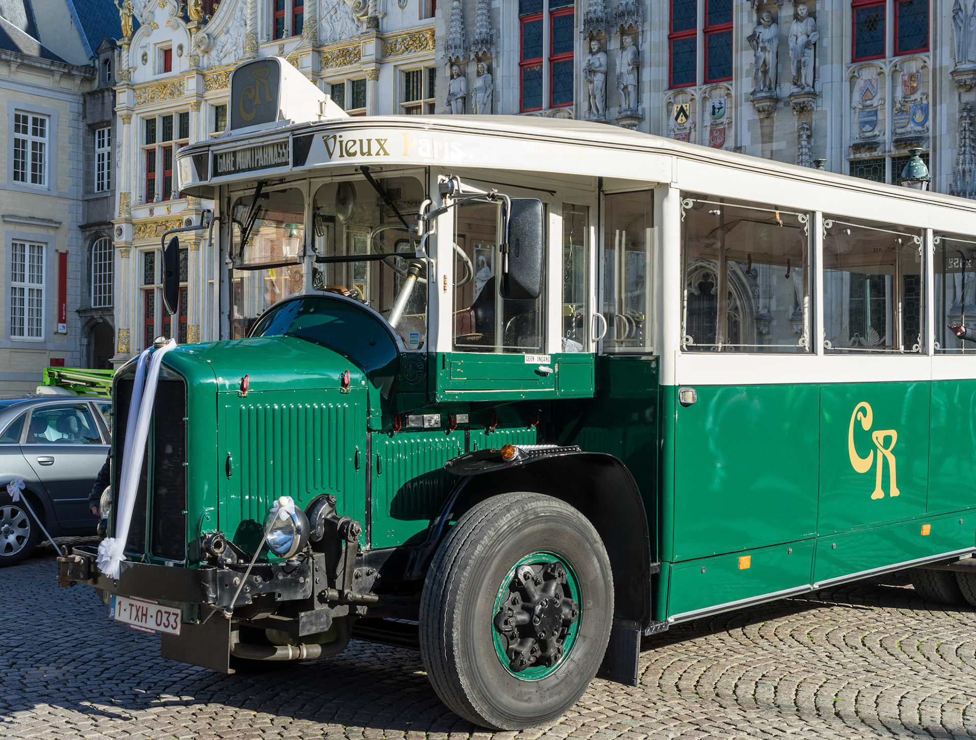 Old Bus in Market Square Bruges