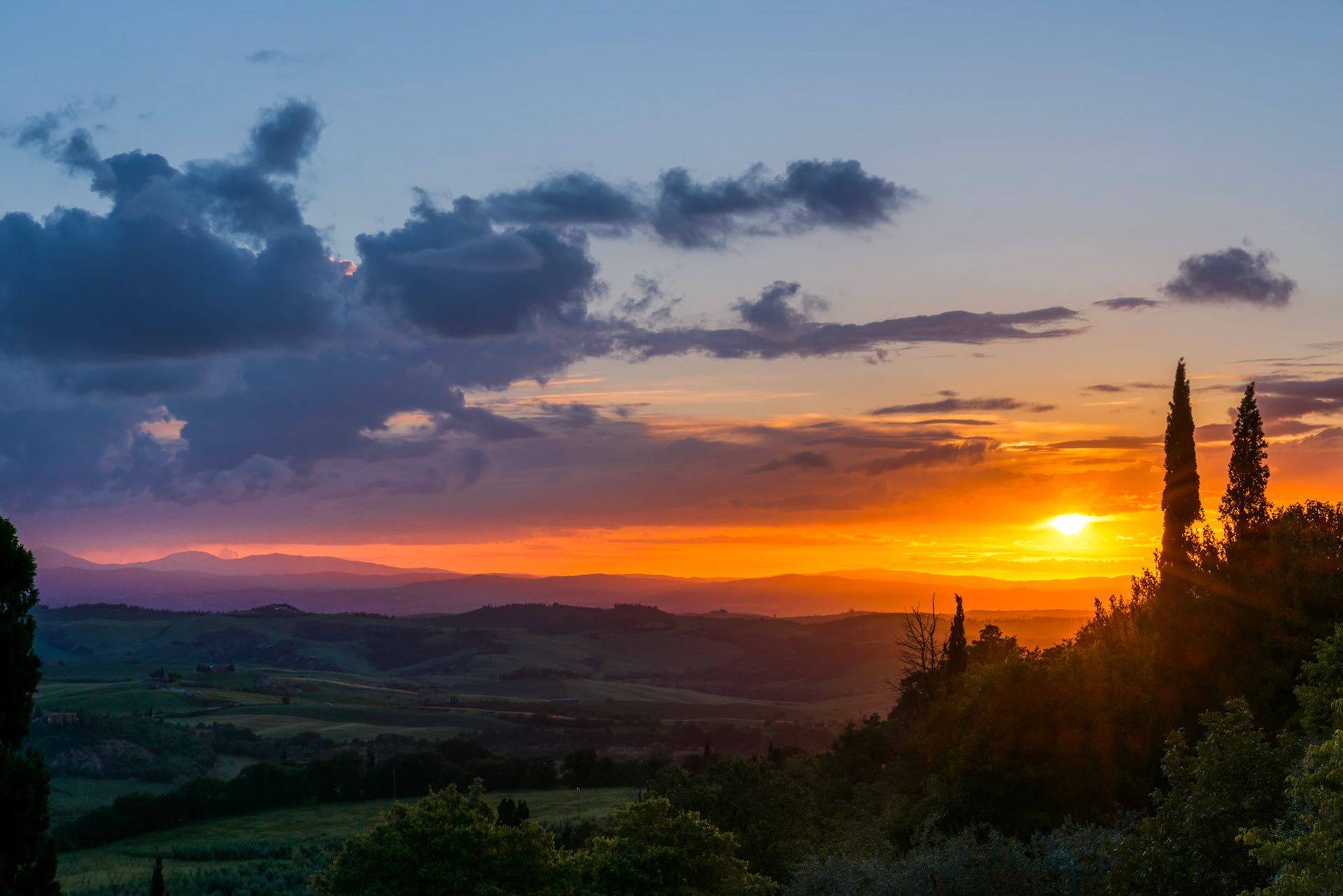 Sunset Val d'Orcia Tuscany