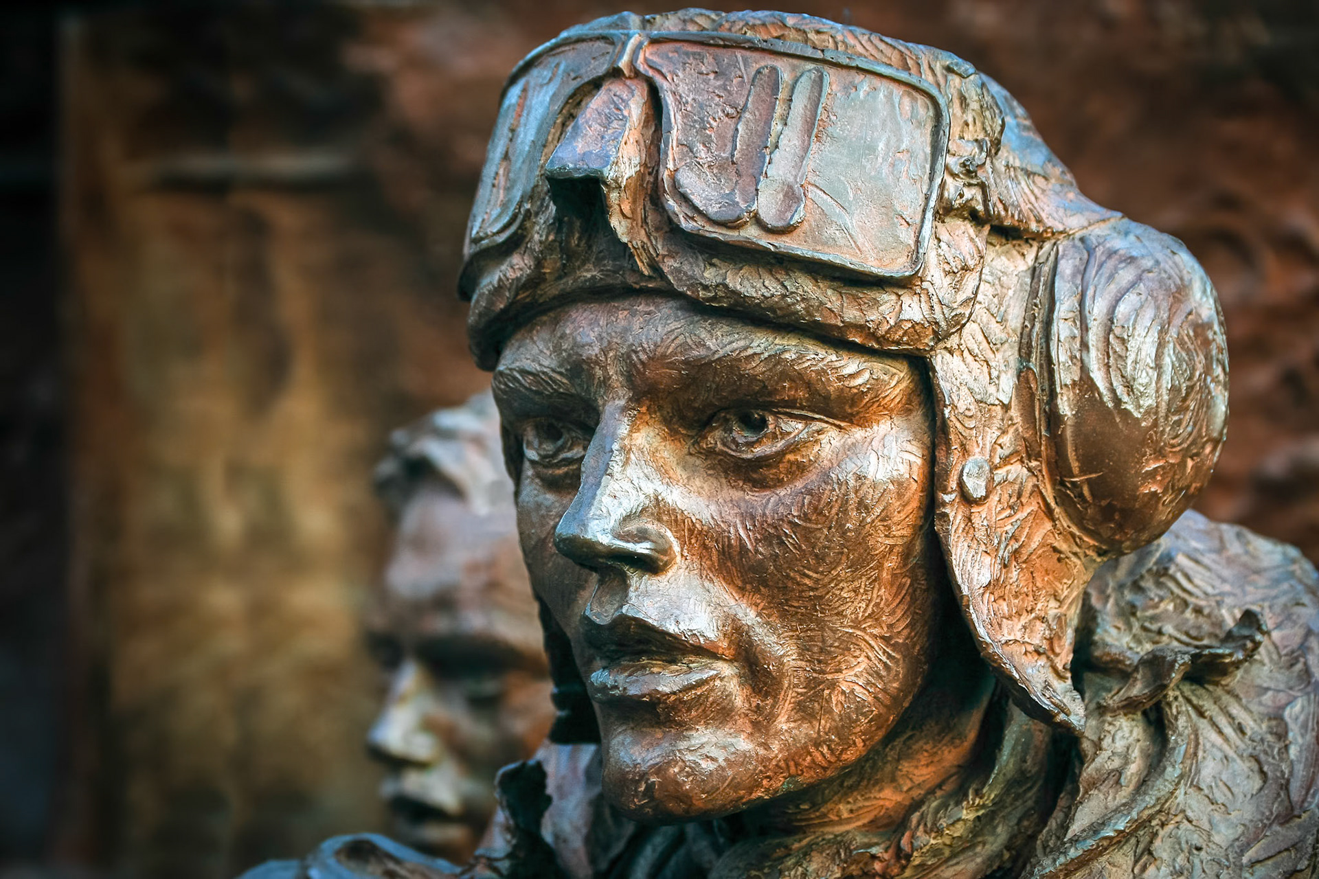 Close-up of Part of the Battle of Britain Monument on the Embankment in London