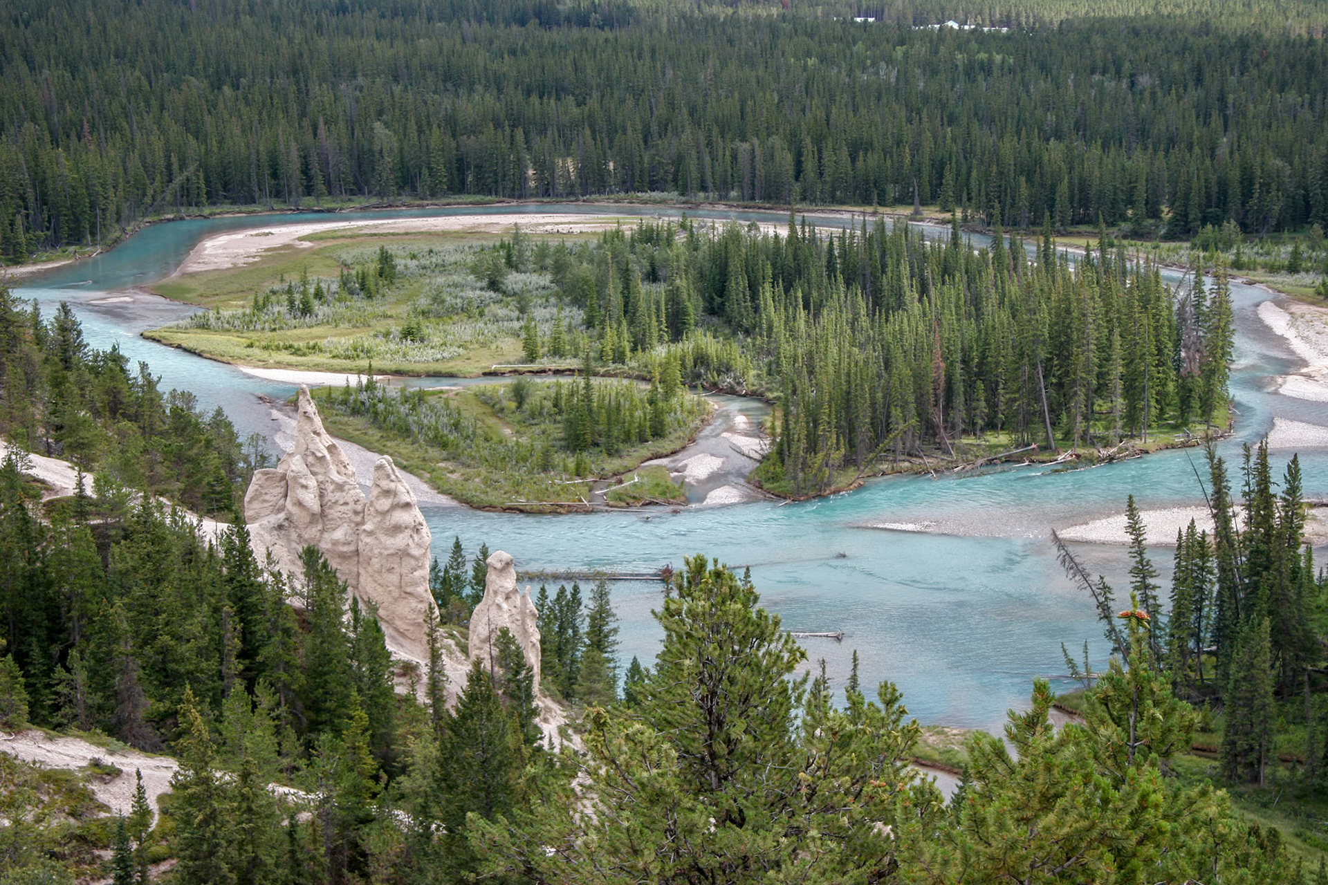Bow River and the Hoodoos near Banff
