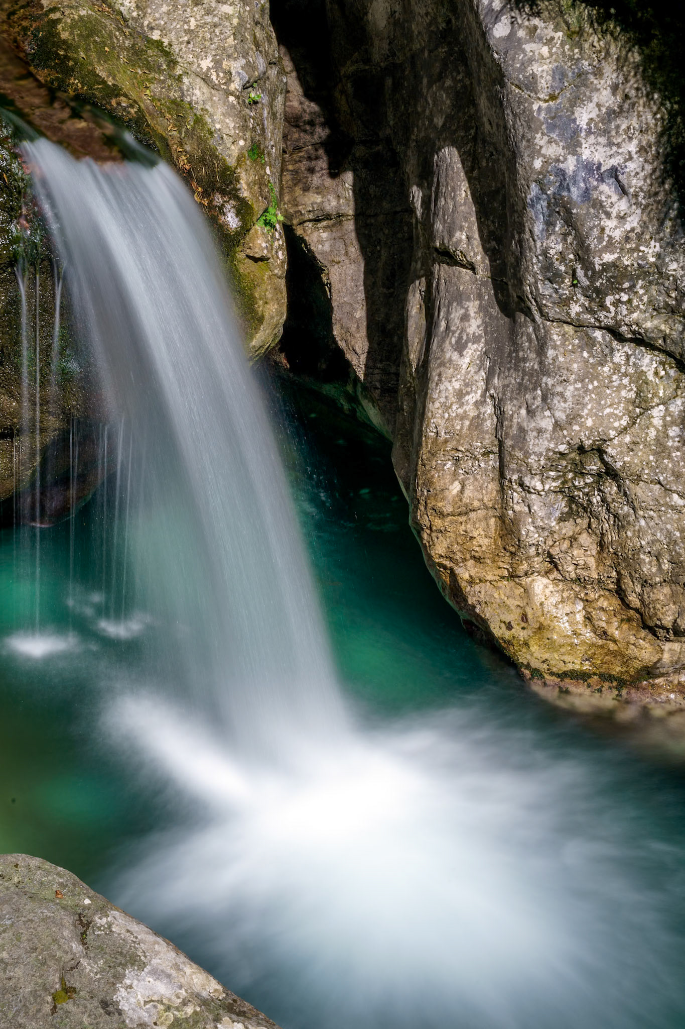 Waterfall at the Val Vertova Torrent Lombardy near Bergamo in Italy