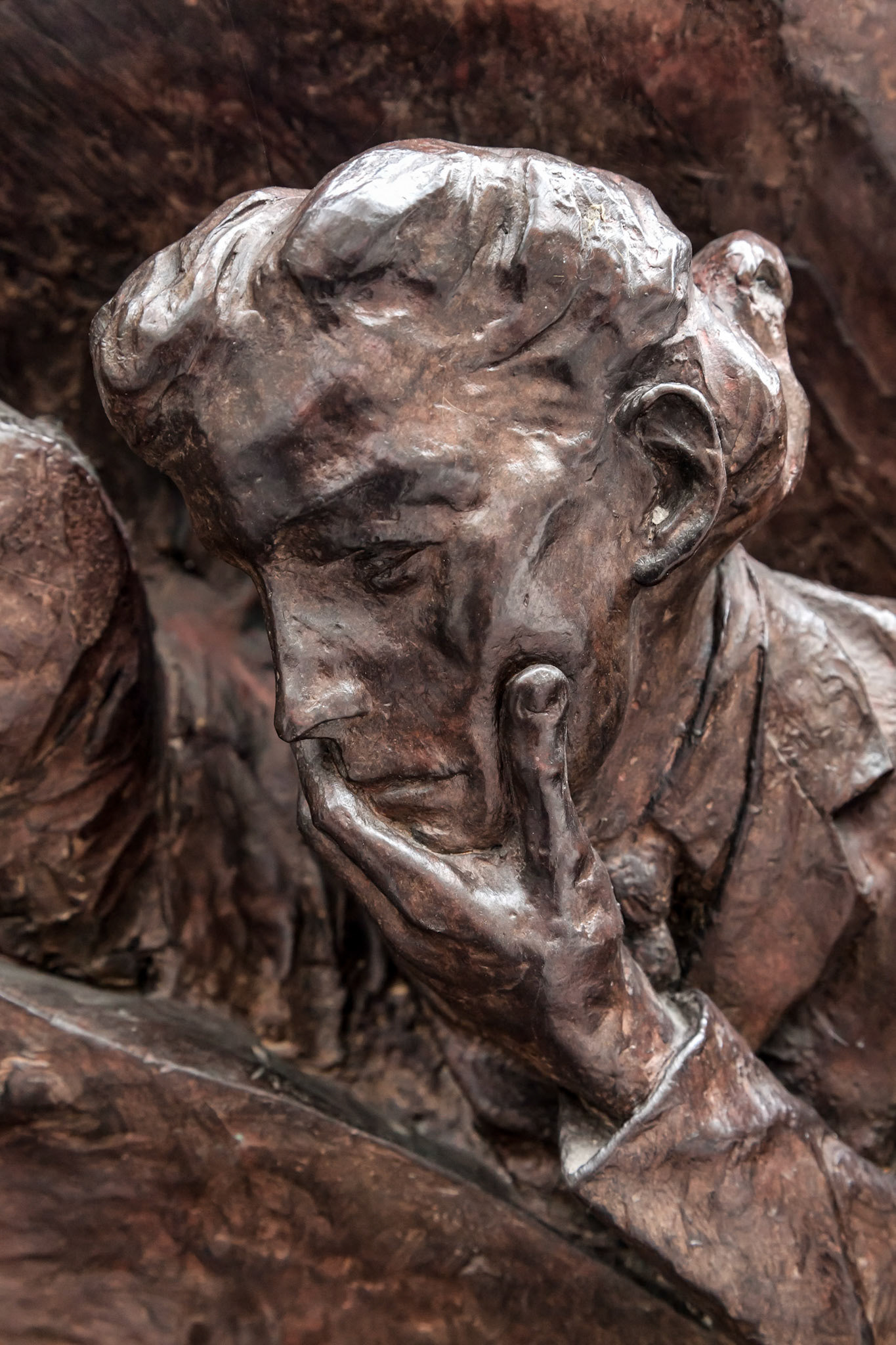 Close-up of Part of the Battle of Britain Monument on the Embankment in London