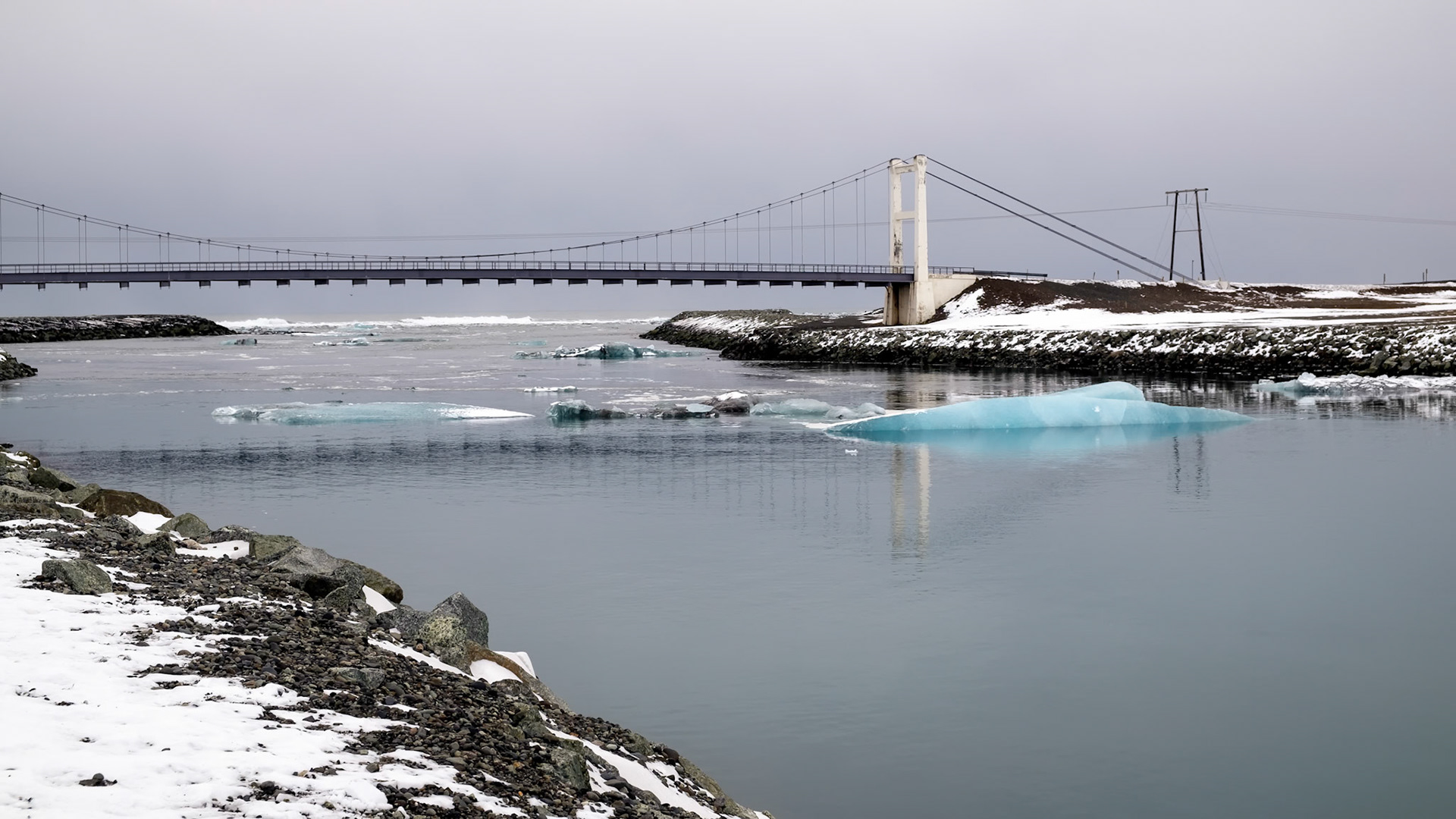 View of Jokulsarlon Ice Lagoon