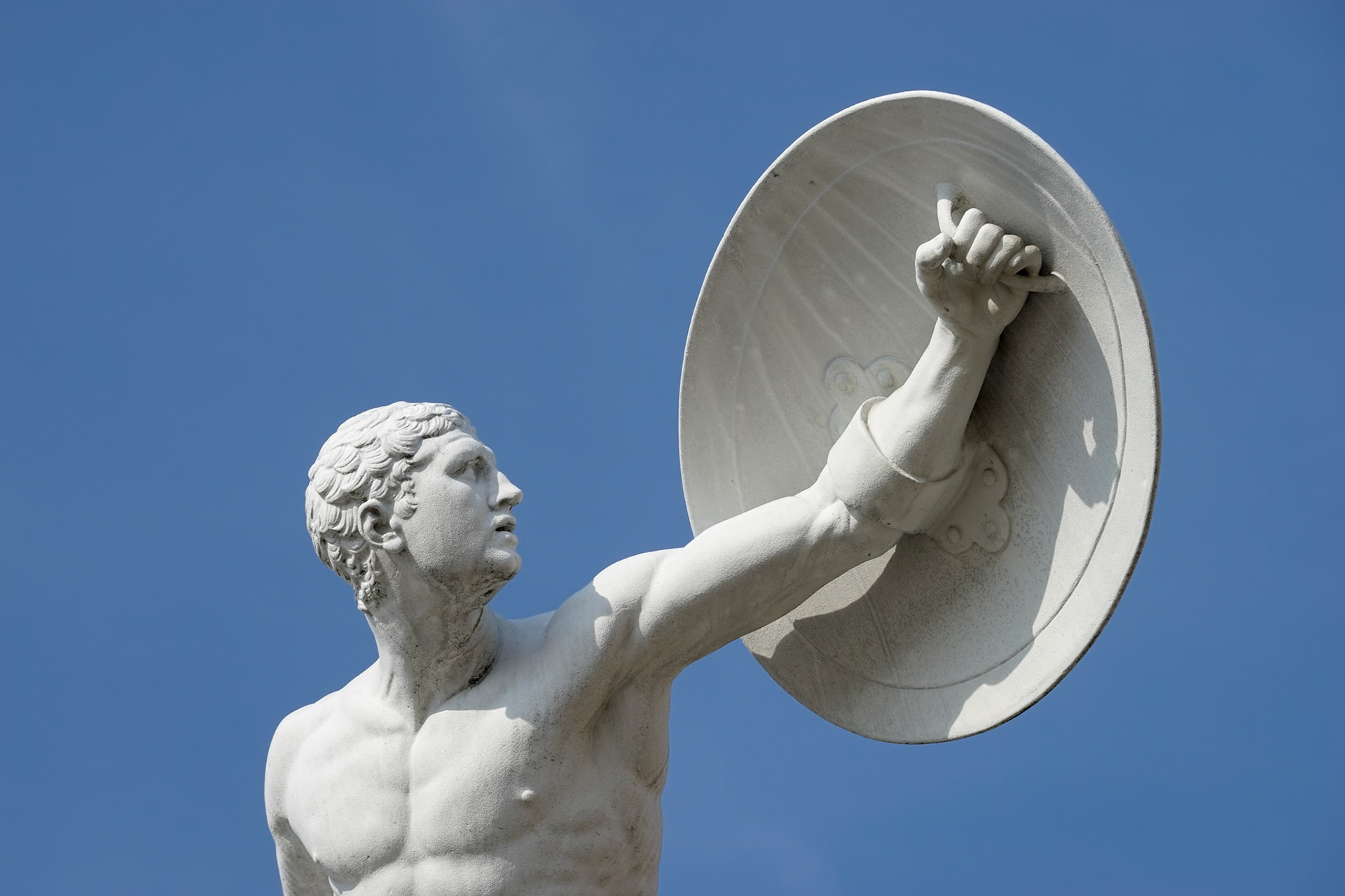 Berlin, Germany, 2014. Statue of a Naked Male Warrior at the Charlottenburg Palace in Berlin