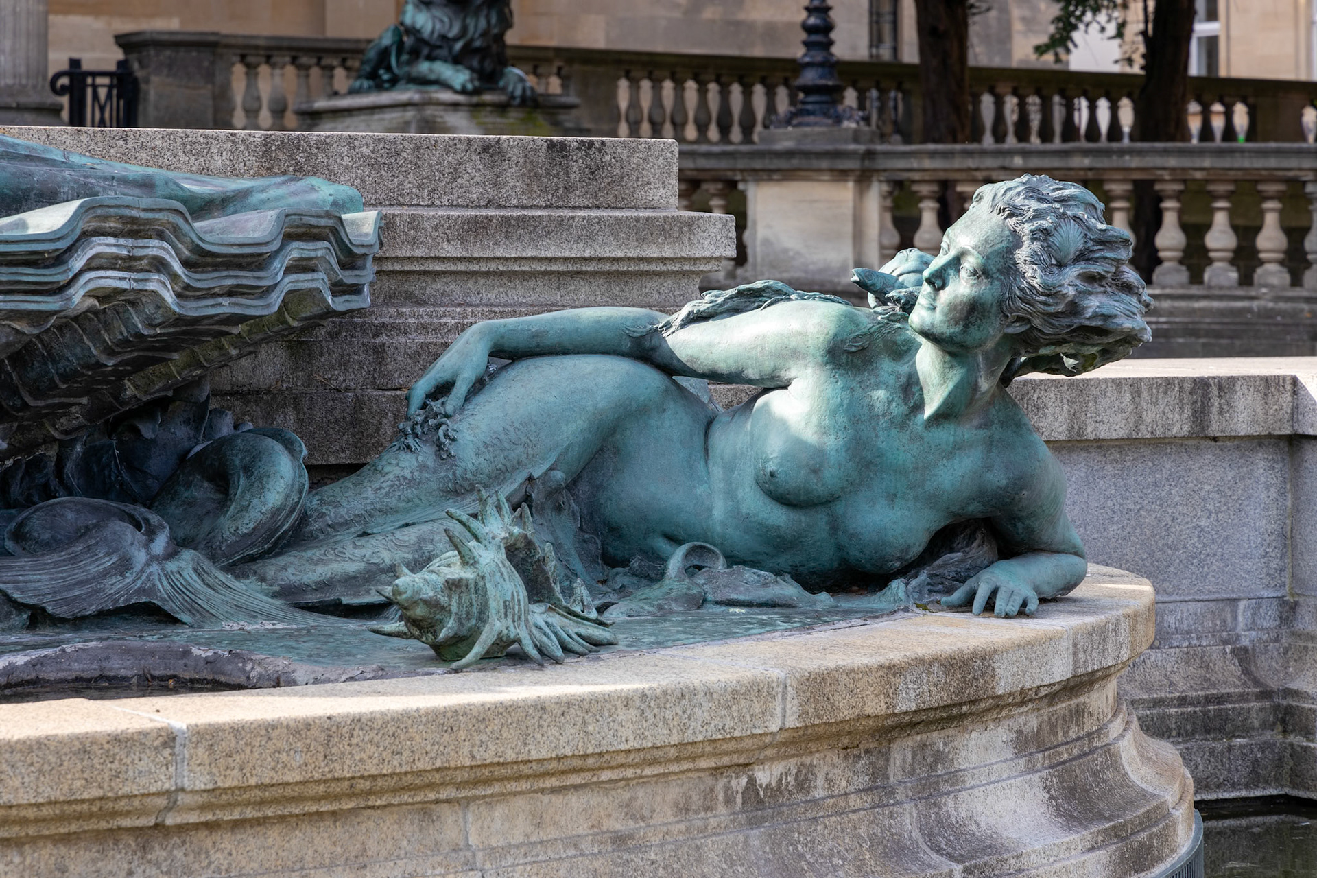 BRISTOL, UK - MAY 13 : Close up of the fountain outside the Victoria Rooms University building in Bristol on May 13, 2019