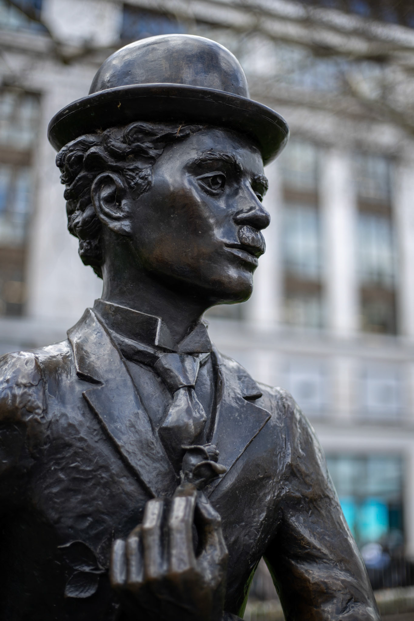 LONDON, UK - MARCH 11 : Statue of Charlie Chaplin in Leicester Square London on March 11, 2019