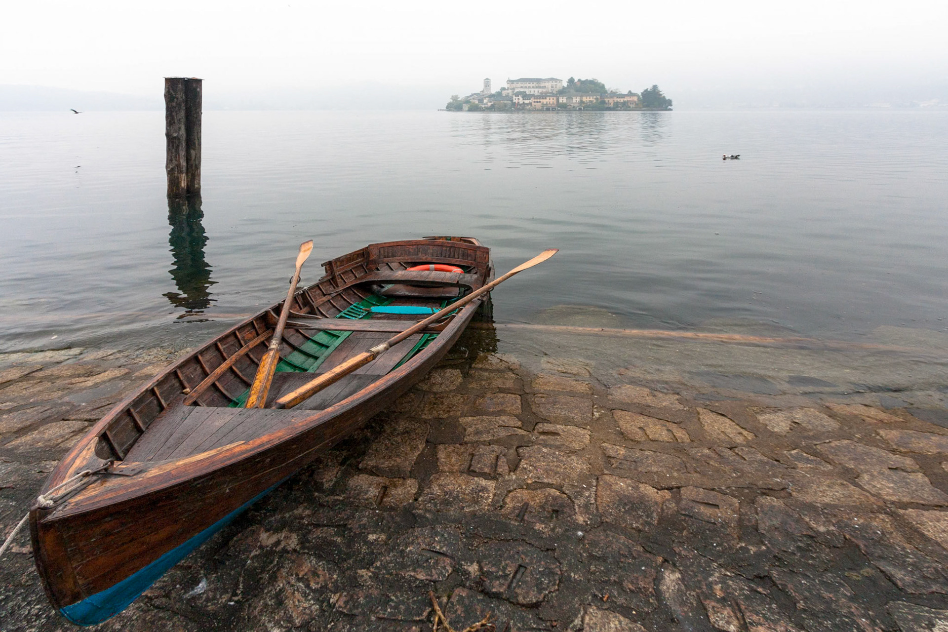 Rowing Boat at Lake Orta in Italy
