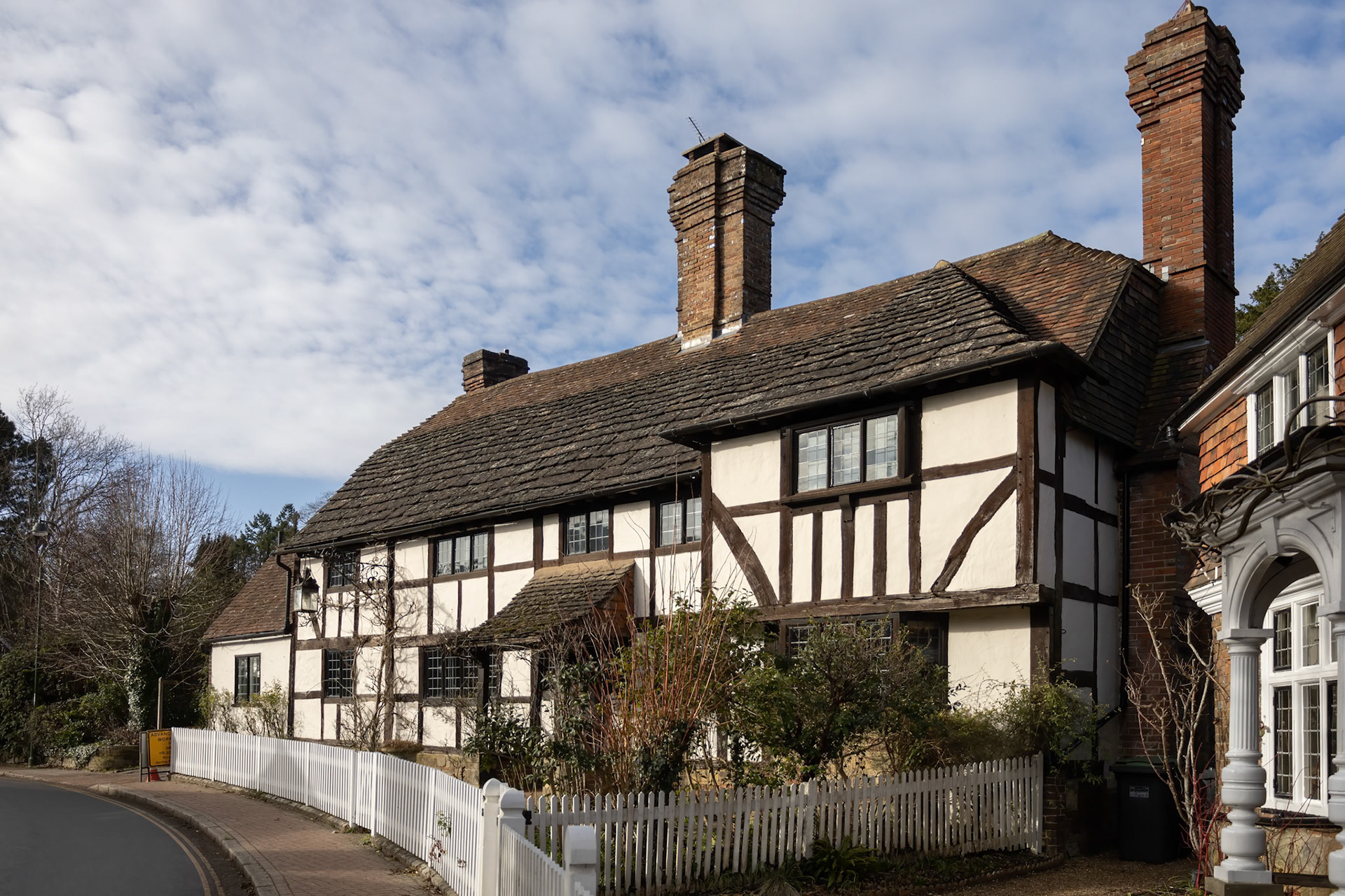 LINDFIELD, WEST SUSSEX, UK - FEBRUARY 01 : View of historical buildings in the village of Lindfield West Sussex on February 01, 2023