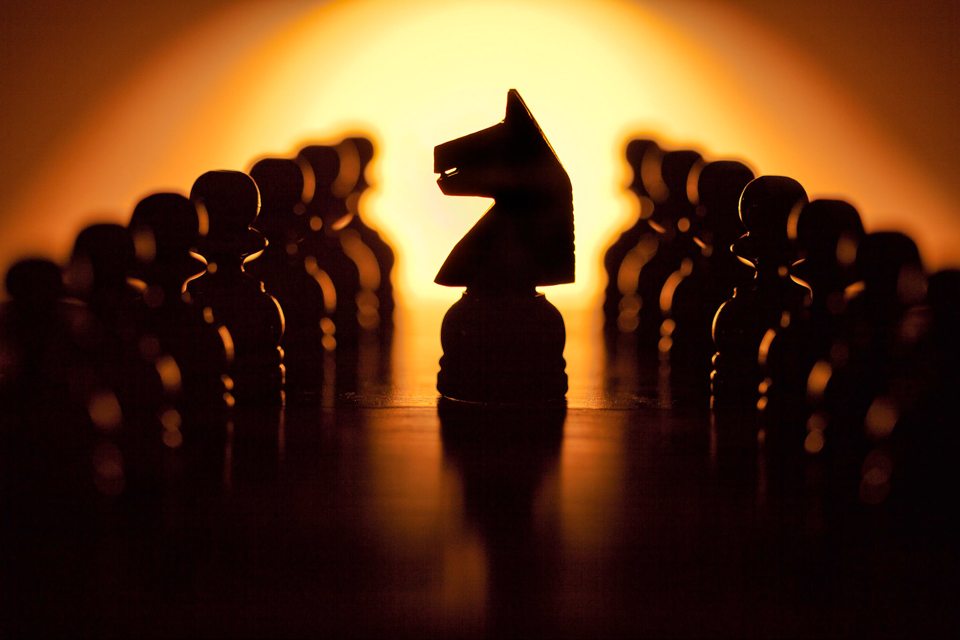 Black Knight and Pawns