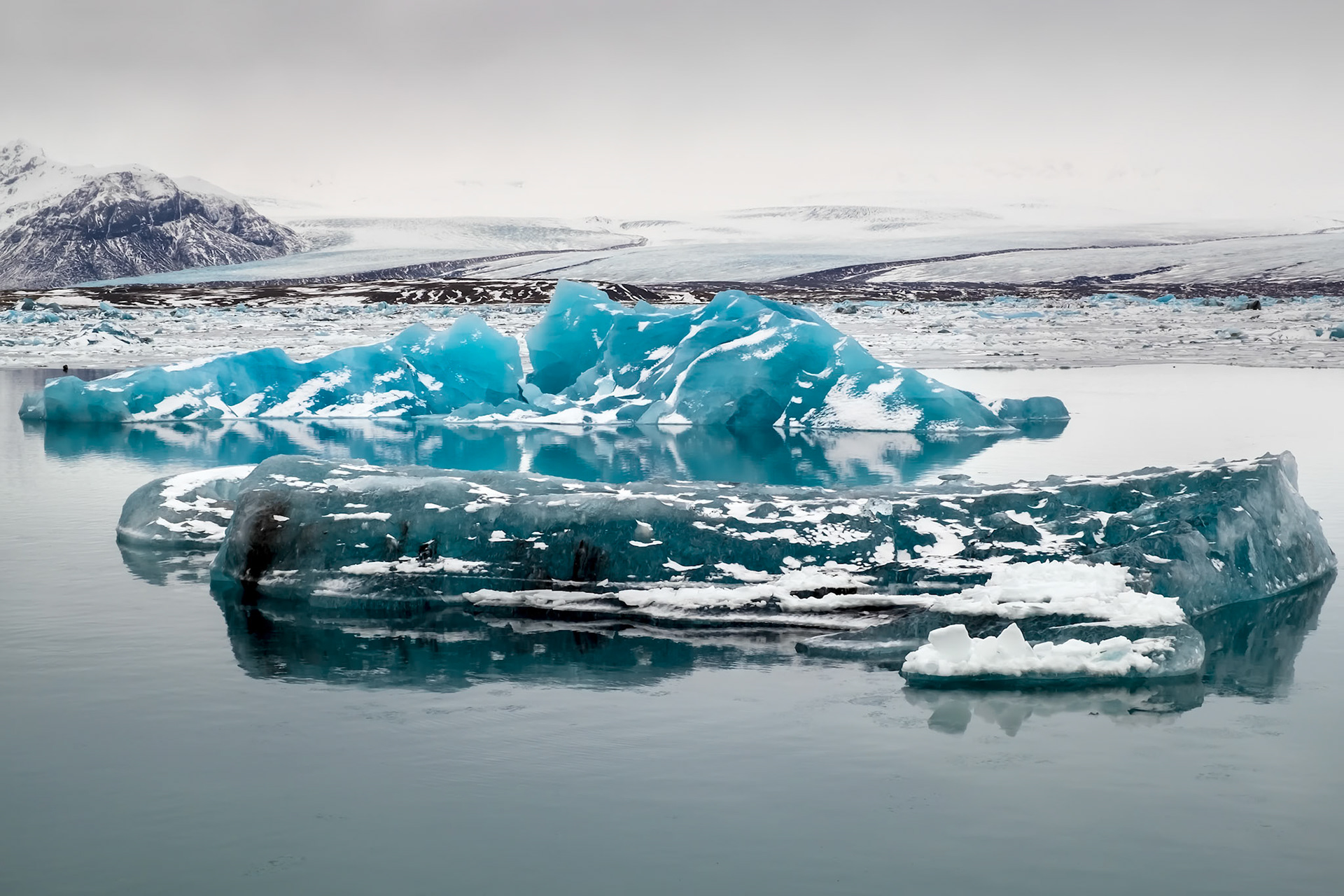 View of Jokulsarlon Ice Lagoon