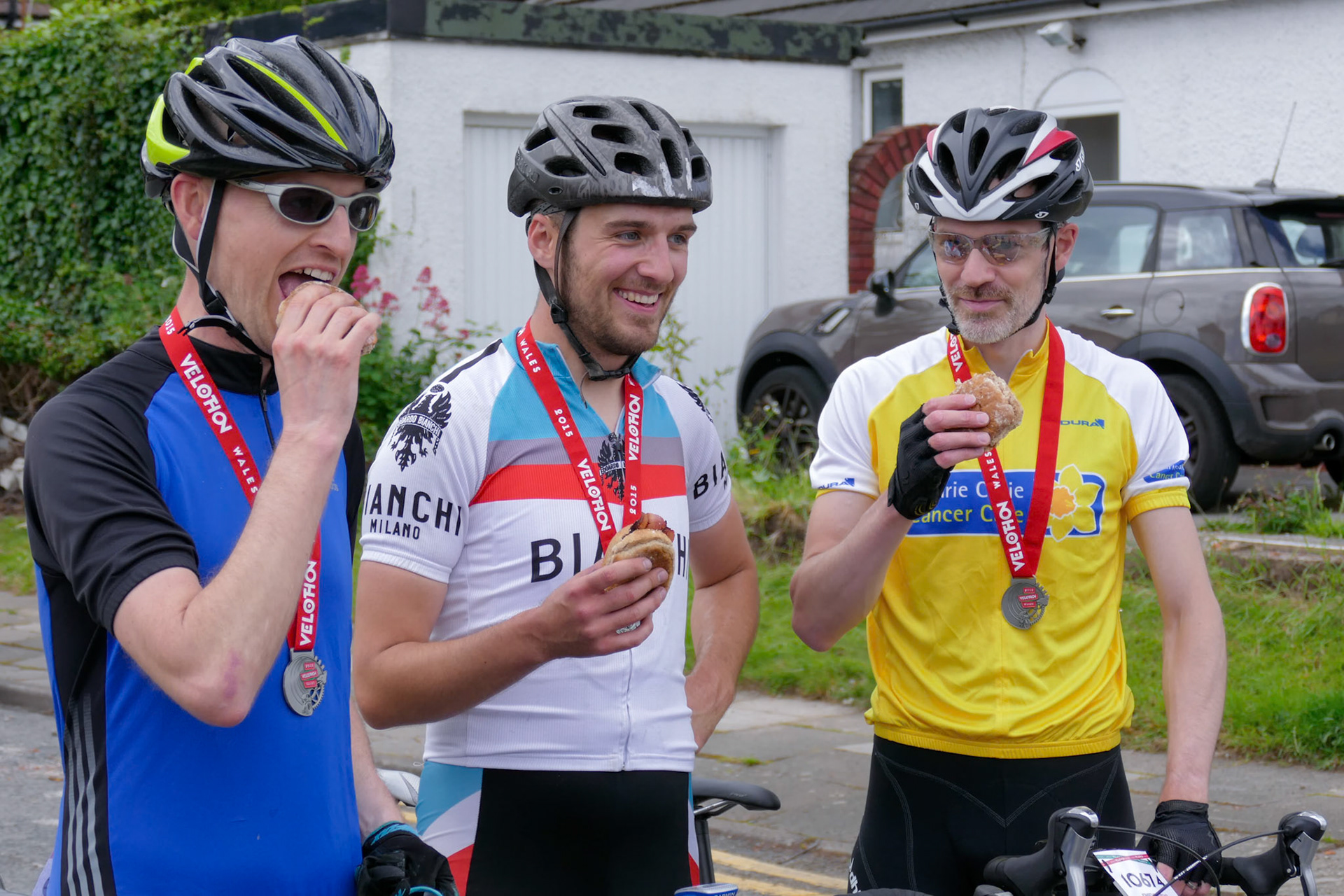Cyclists Participating in the Velothon Cycling Event in Cardiff
