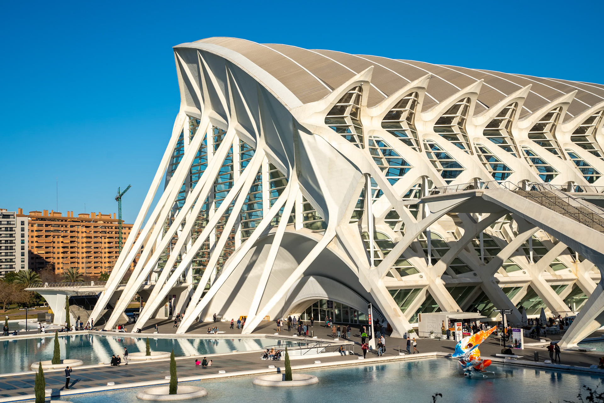 VALENCIA, SPAIN - FEBRUARY 25 : Principe Felipe science museum in Valencia Spain on February 25, 2019. Unidentified people