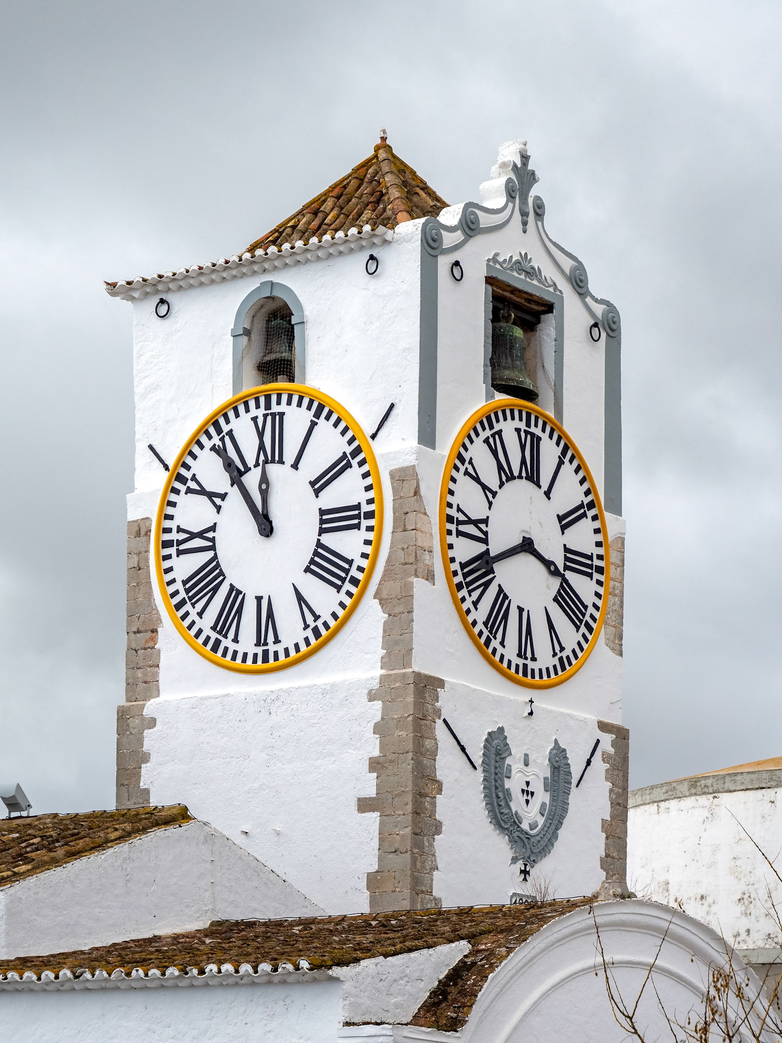 TAVIRA, SOUTHERN ALGARVE/PORTUGAL - MARCH 8 : Santa Maria do Castelo Church tower in Tavira Portugal on March 8, 2018