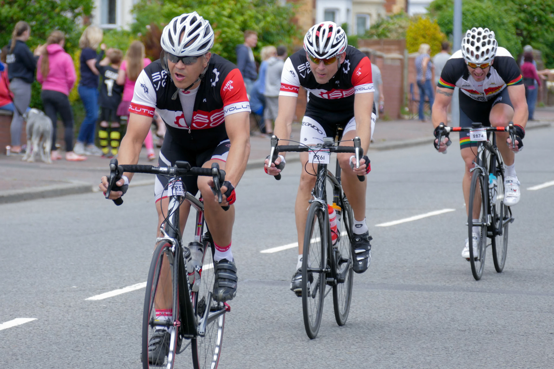 Cyclists Participating in the Velothon Cycling Event in Cardiff