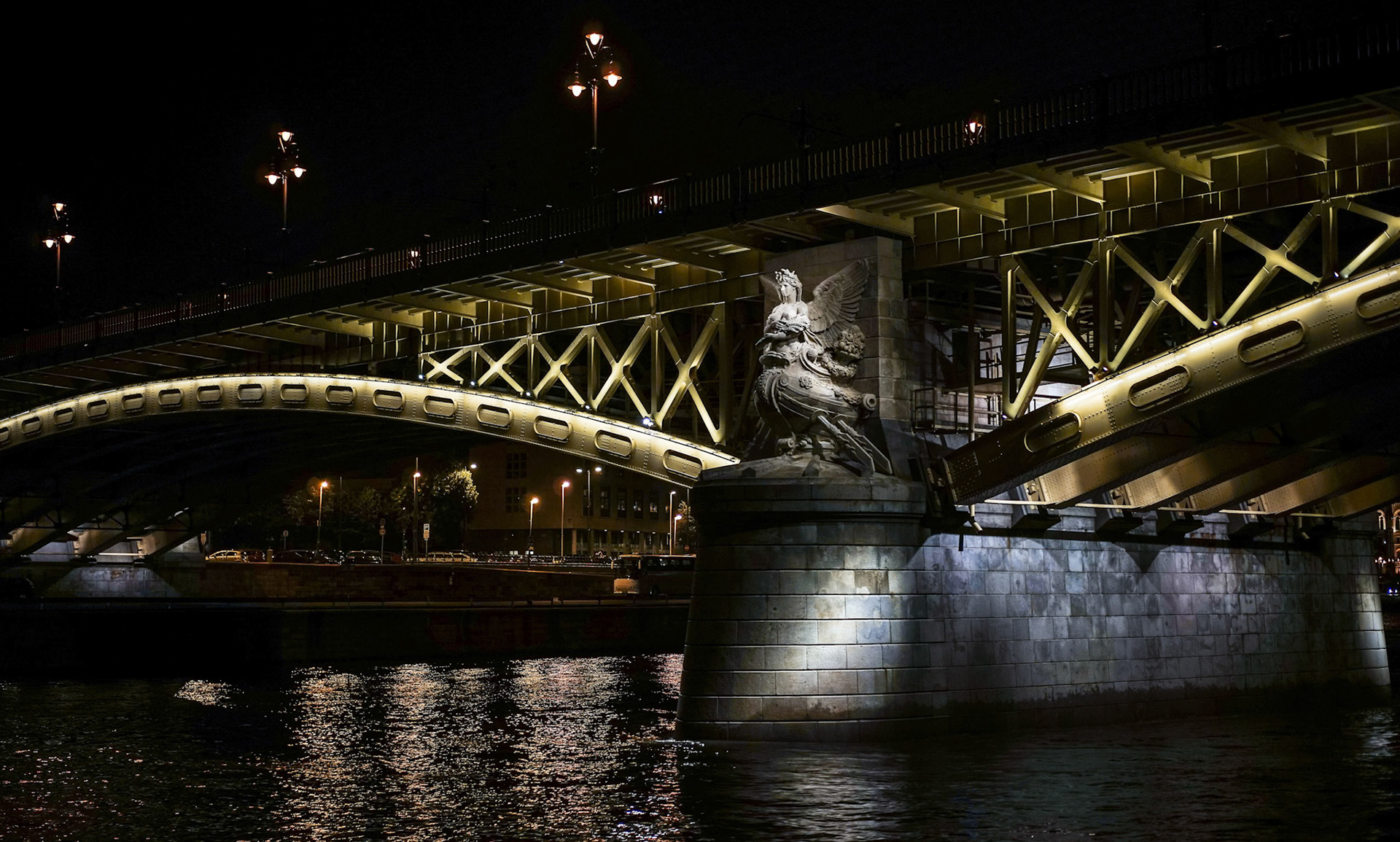 Margaret Bridge Illuminated at Night in Budapest