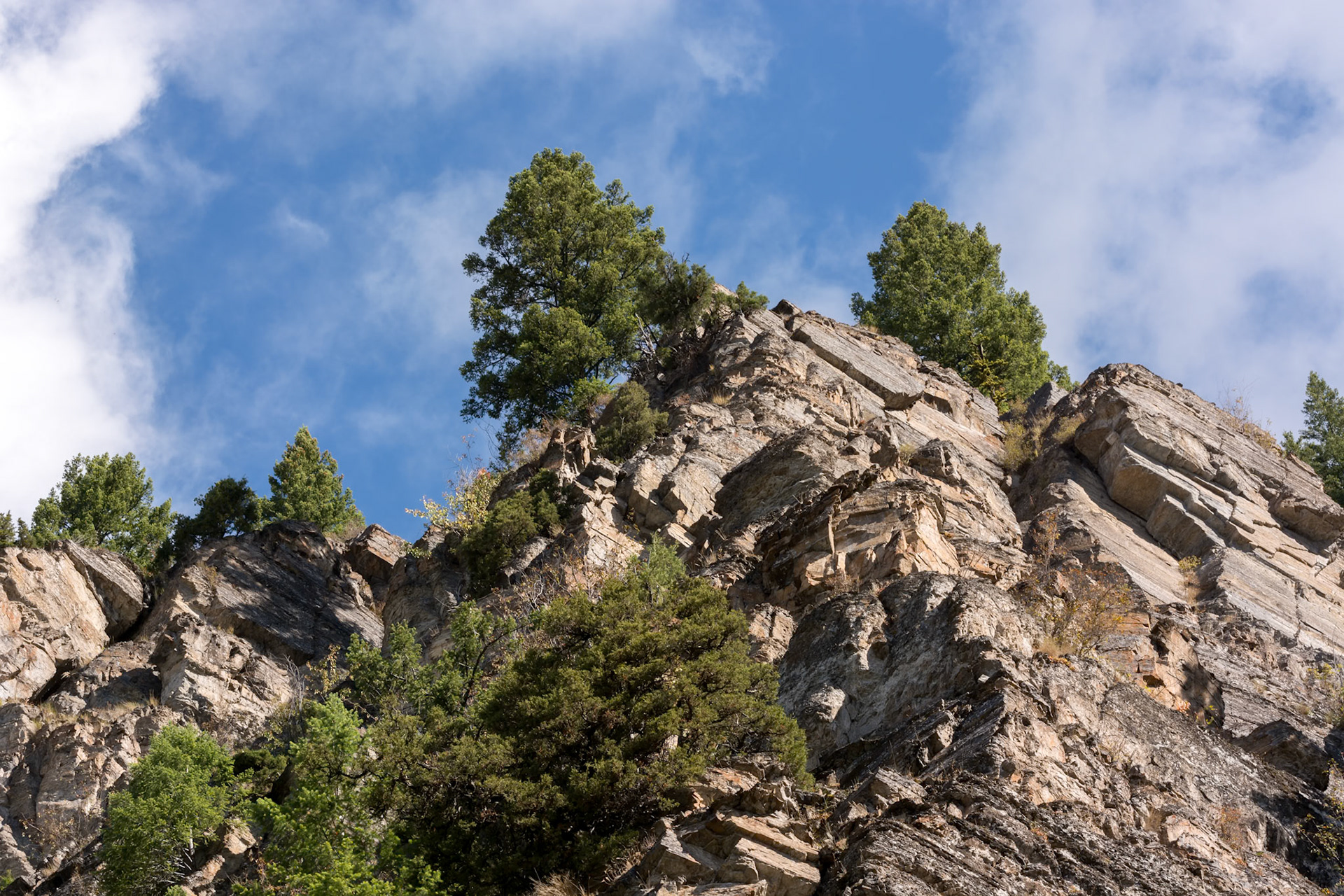 Jagged cliffs above Holland Creek in Montana