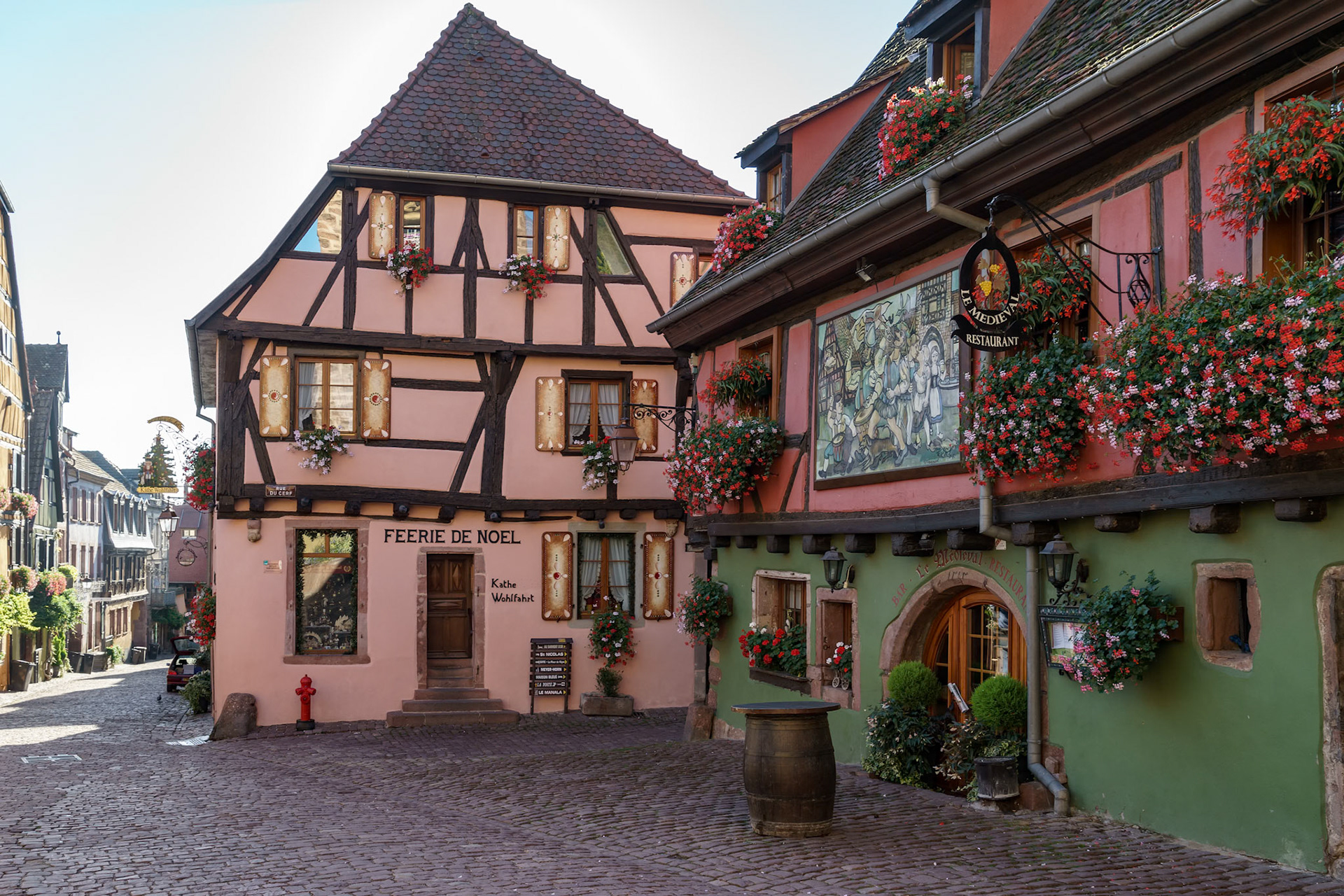 Architecture of Riquewihr in Haut-Rhin Alsace