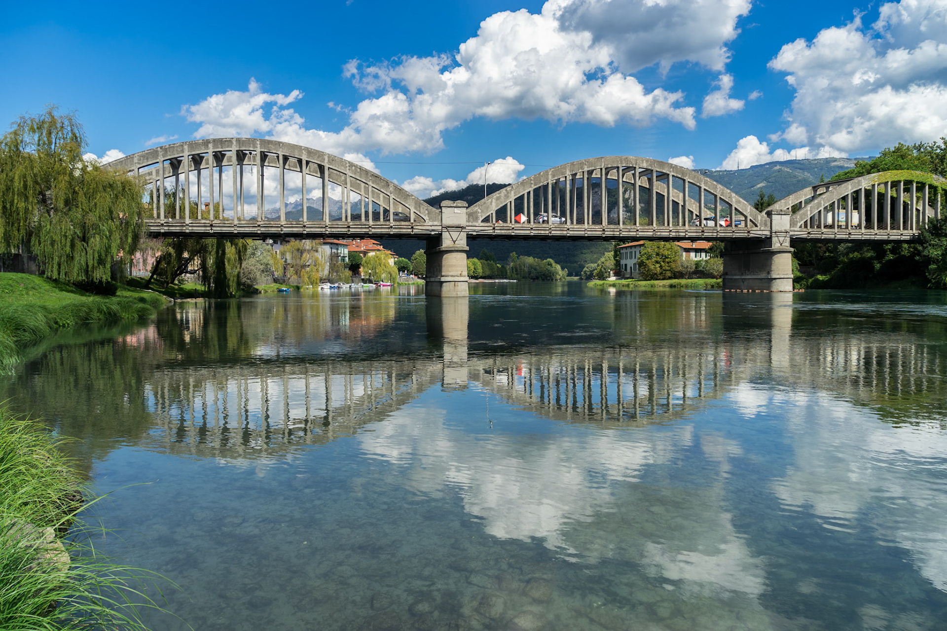 Bridge over the River Adda at Brivio Lombardy Italy