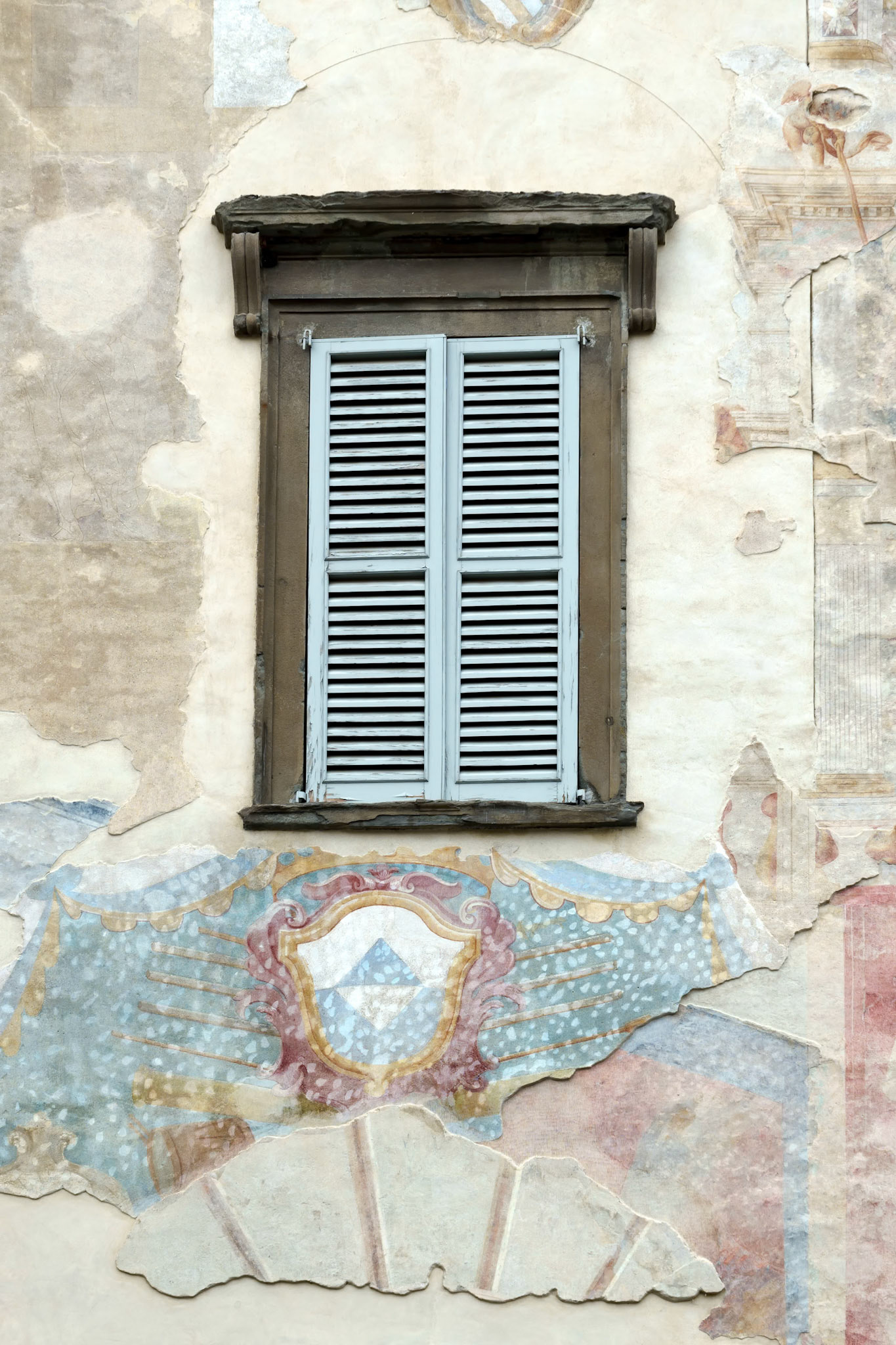 Old Faded Mural on a Wall in Citta Alta Bergamo