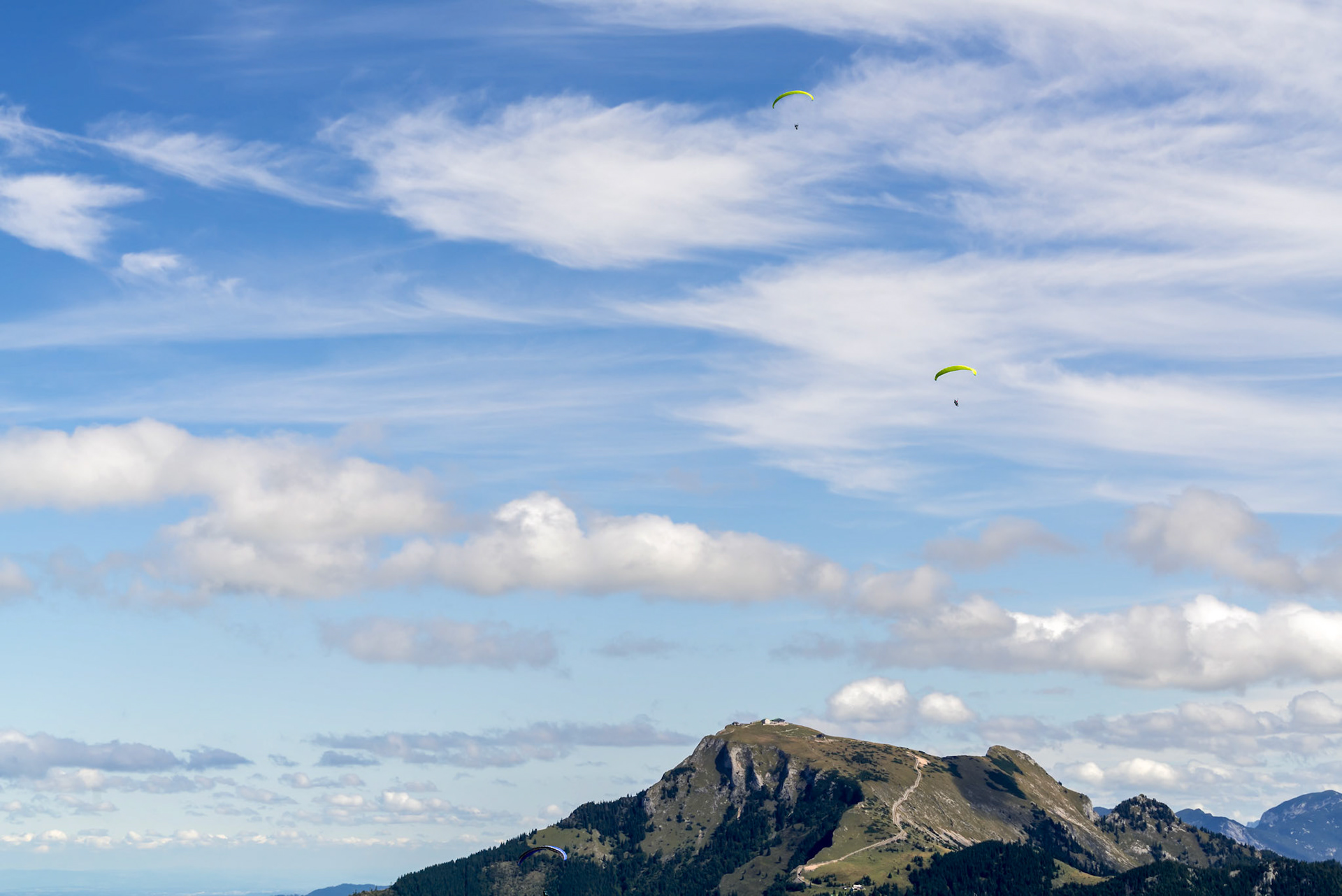 Hang-gliding above the Countryside around Zwölferhorn Mountain