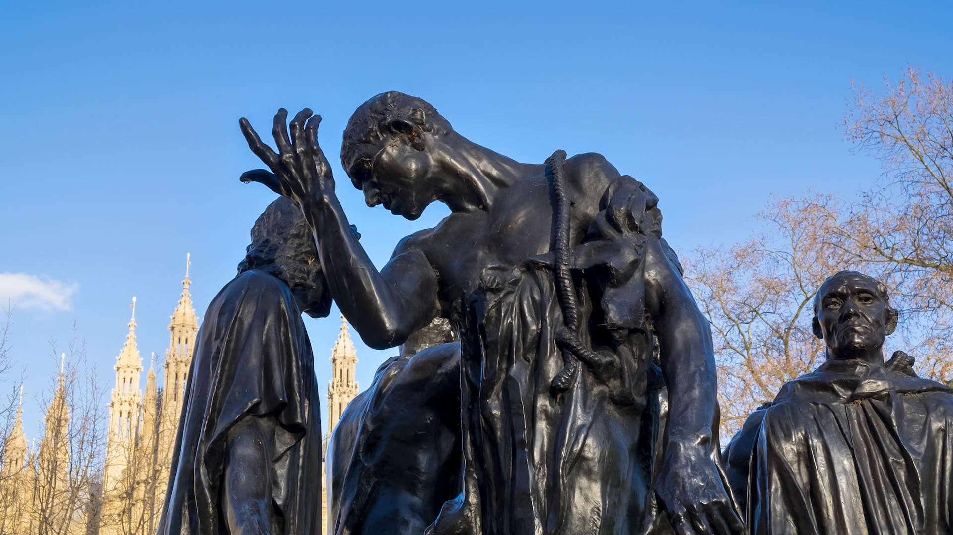 The Burghers of Calais Statue in Victoria Tower Gardens