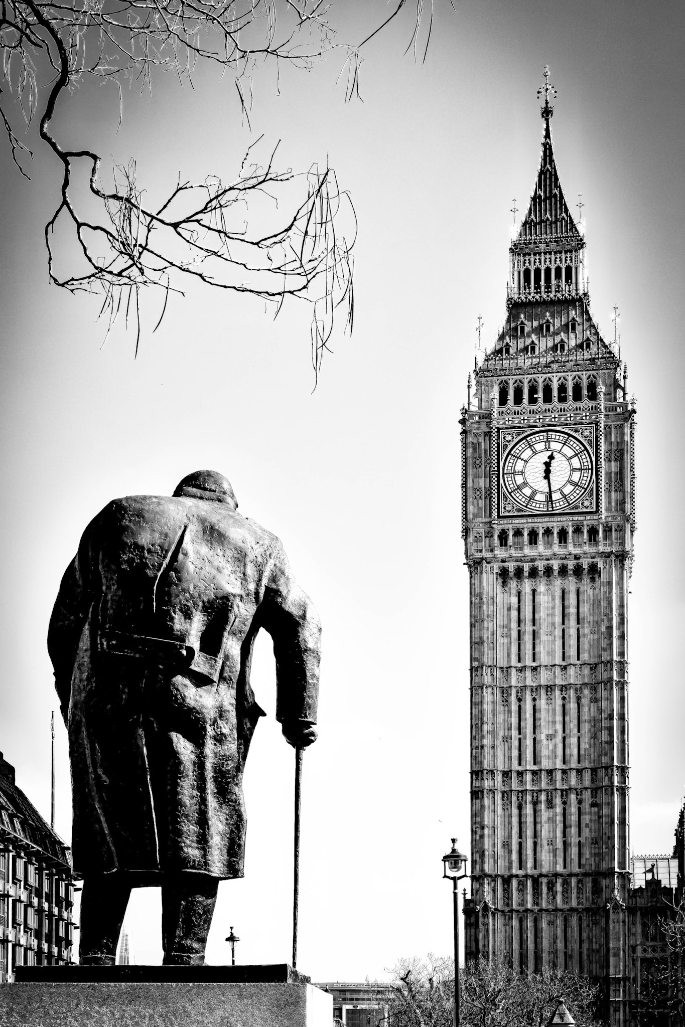 LONDON/UK - MARCH 13 : Statue of Winston Churchill in Parliament Square London on March 13, 2016