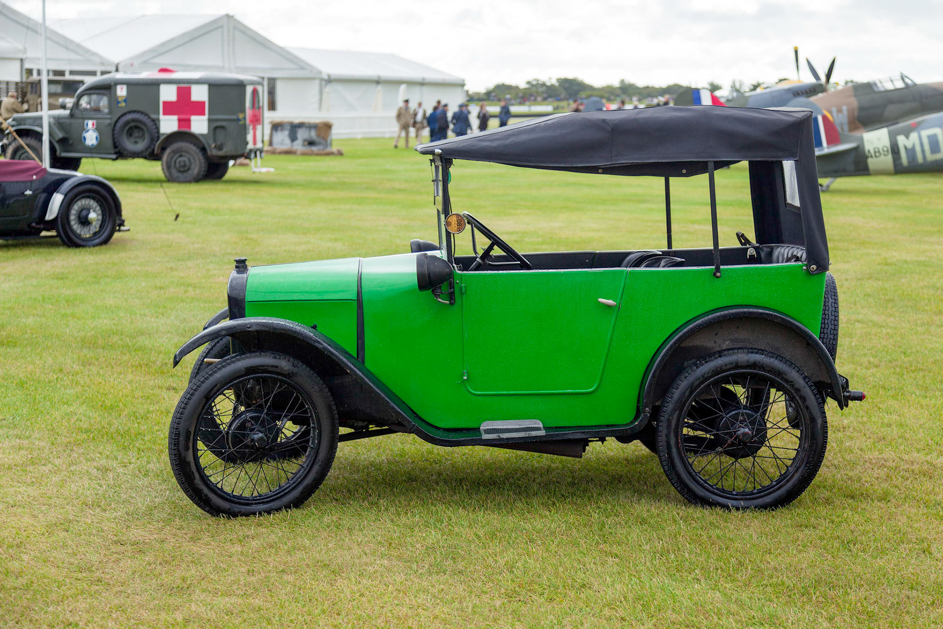 Austin Seven Parked on the Airfield at the Goodwood Revival