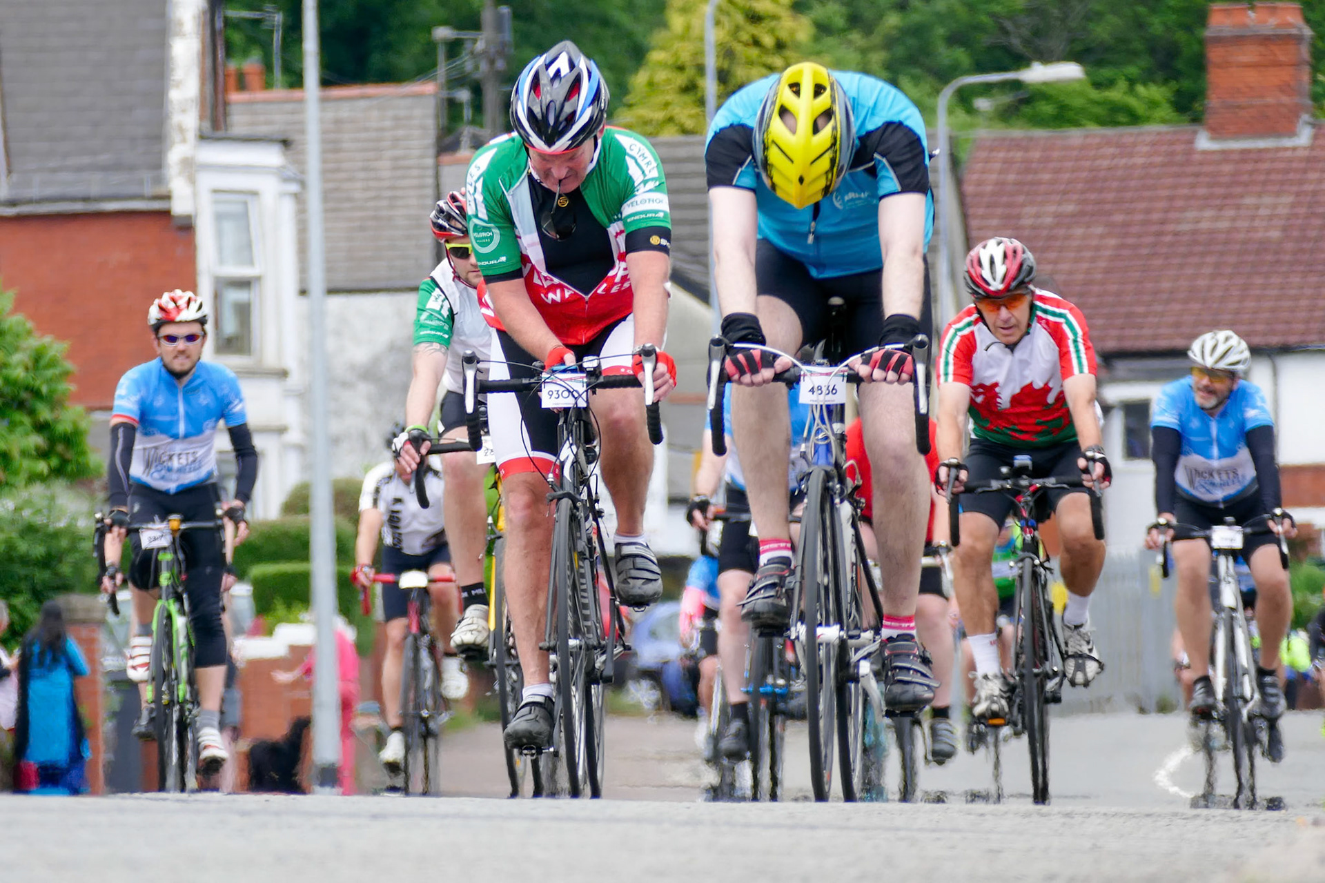 Cyclists Participating in the Velothon Cycling Event in Cardiff