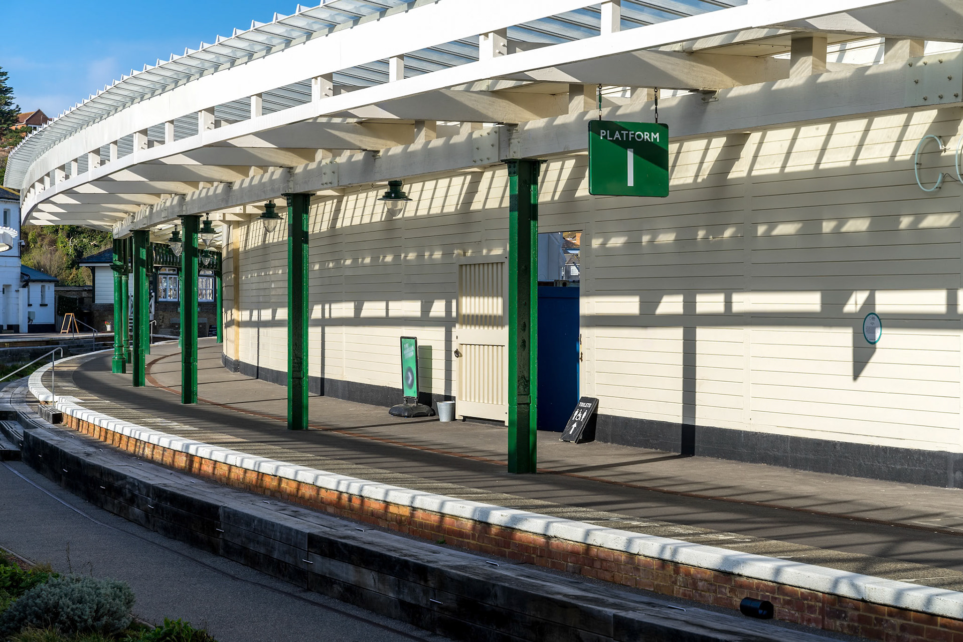 FOLKESTONE, KENT/UK - NOVEMBER 12 : View of the restored Harbour railway station in Folkestone on November 12, 2019