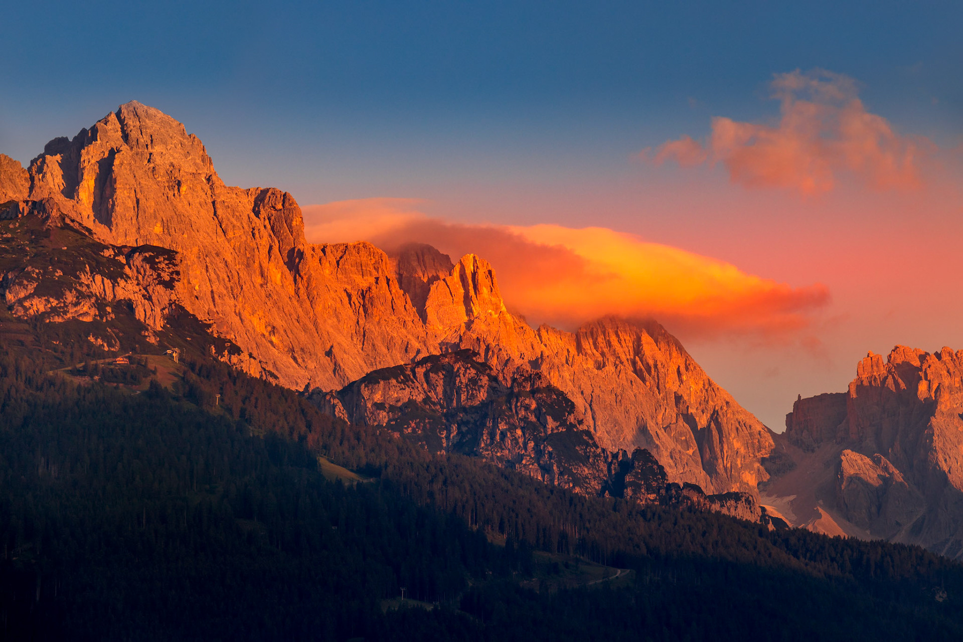 Sunrise in the Dolomites at Candide, Veneto, Italy