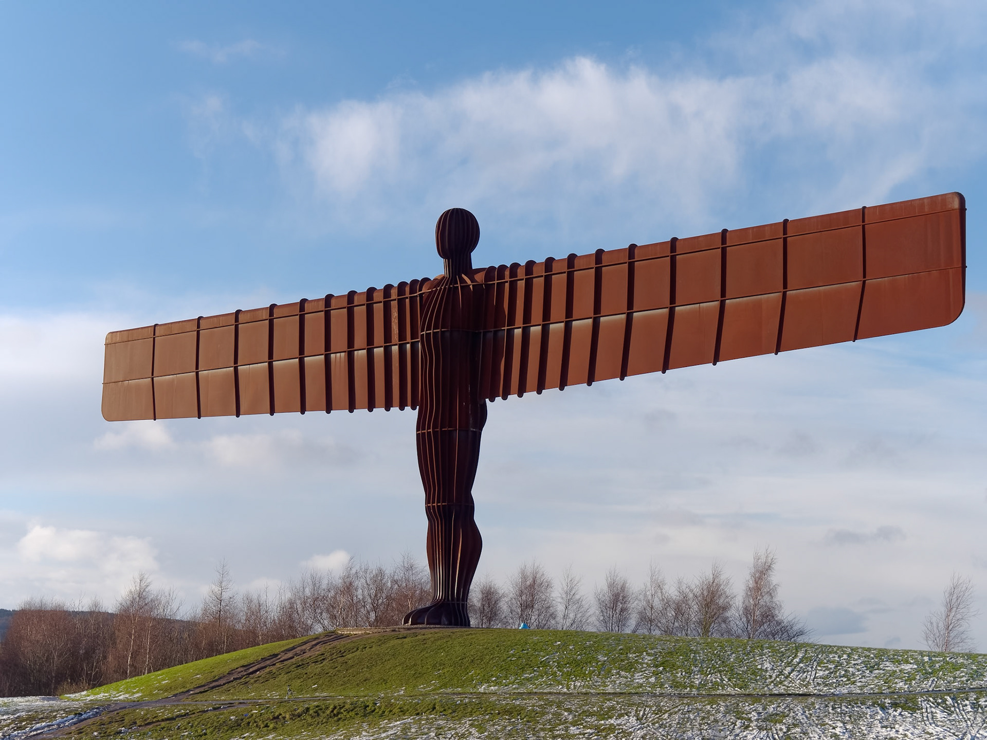 GATESHEAD, TYNE AND WEAR/UK - JANUARY 19 : View of the Angel of the North Sculpture in Gateshead, Tyne and Wear on January 19, 2018