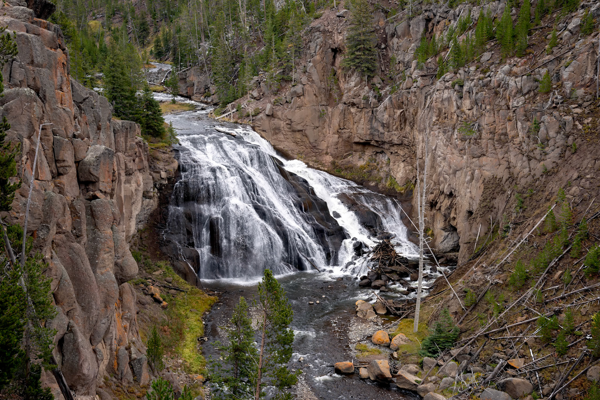 Gibbon Falls in Yellowstone National Park
