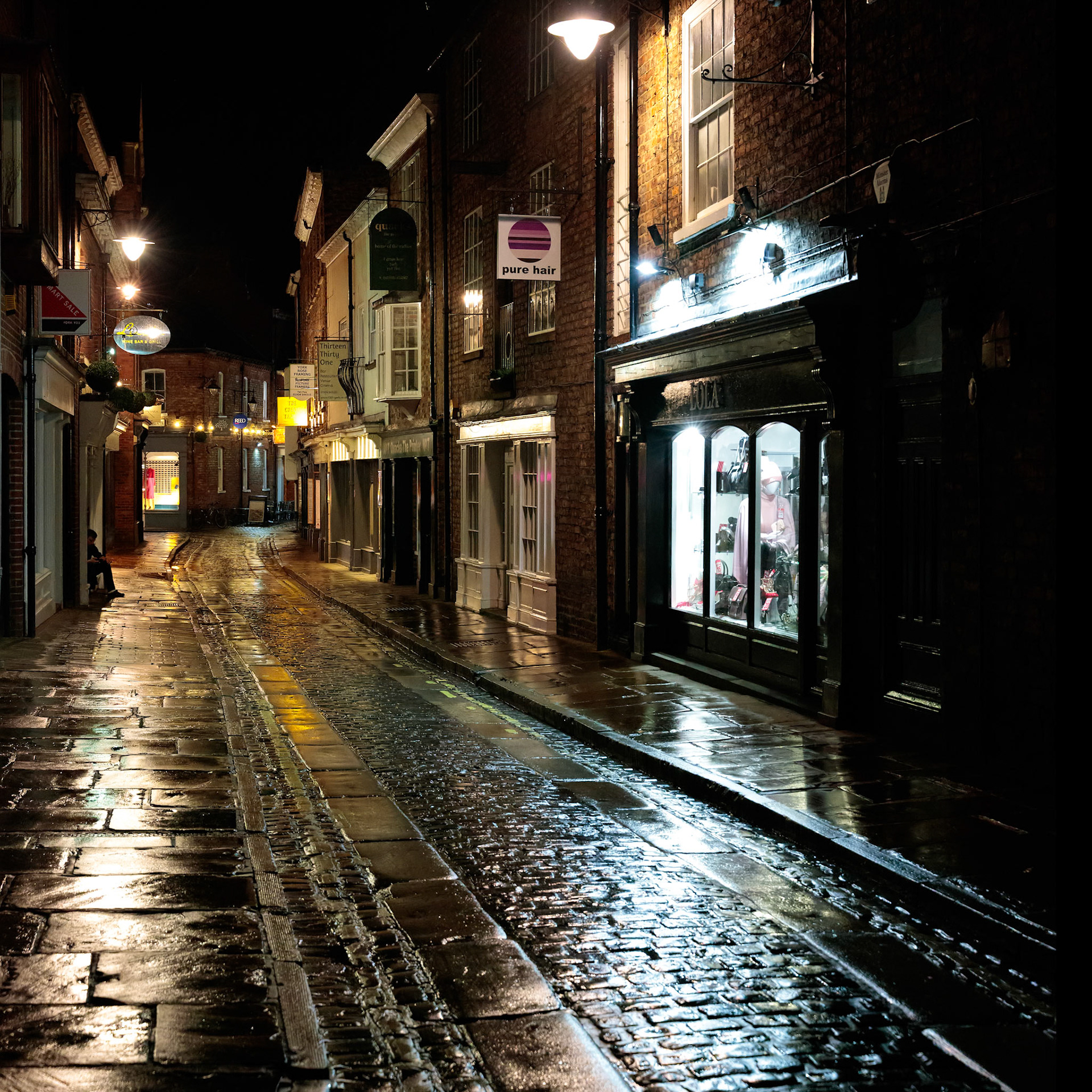 YORK, NORTH YORKSHIRE/UK - FEBRUARY 19 : View of buildings and architecture in the Shambles area of  York, North Yorkshire on February 19, 2020. One unidentified person